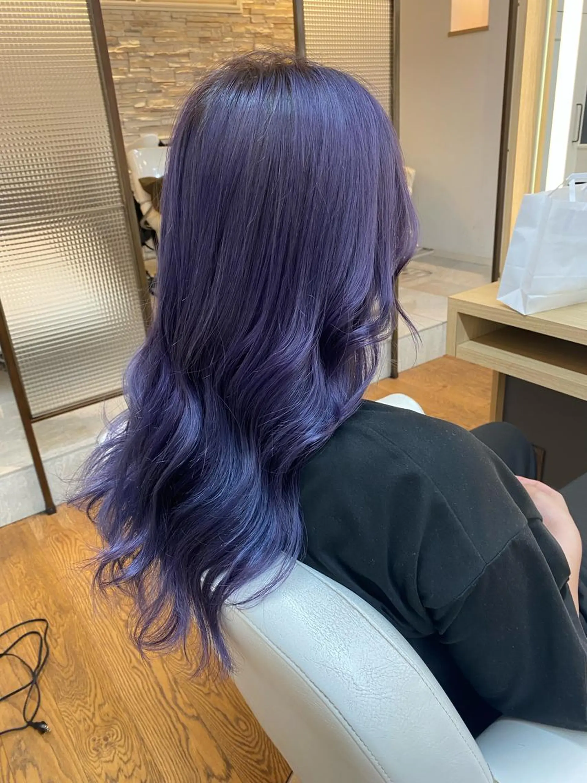 ロング カラー ヘアアレンジ ブリーチ バイオレットカラー ヨシンモリ 韓国風ヘア トリートメント ヘアカラー トリートメント 韓国ヘア sasugaのヘアスタイル