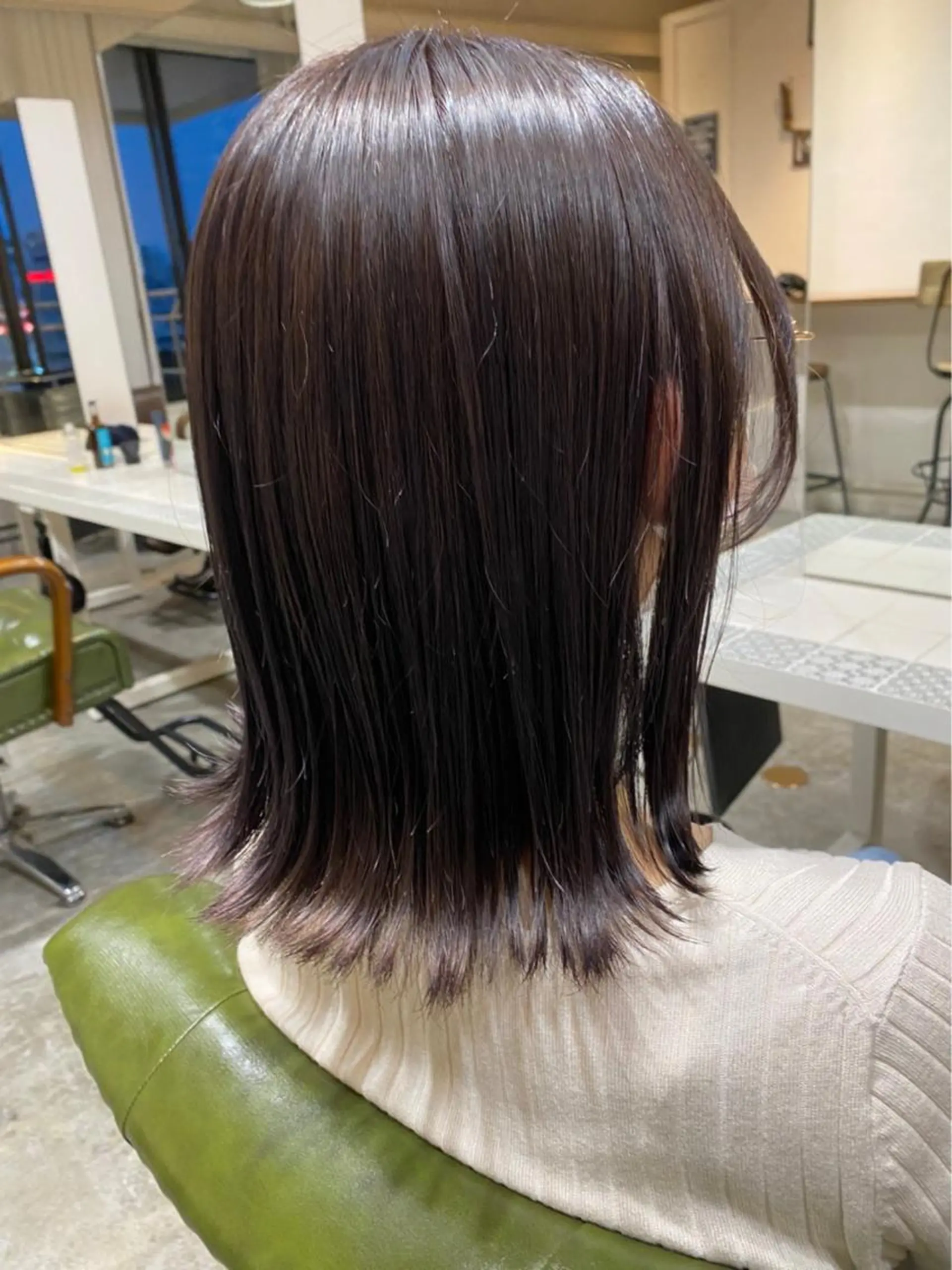 ミディアム カラー ヘアアレンジ アッシュ アッシュブラウン ブラウンカラー ヘアカラー トリートメント ヘアセット 金子 廉のヘアスタイル