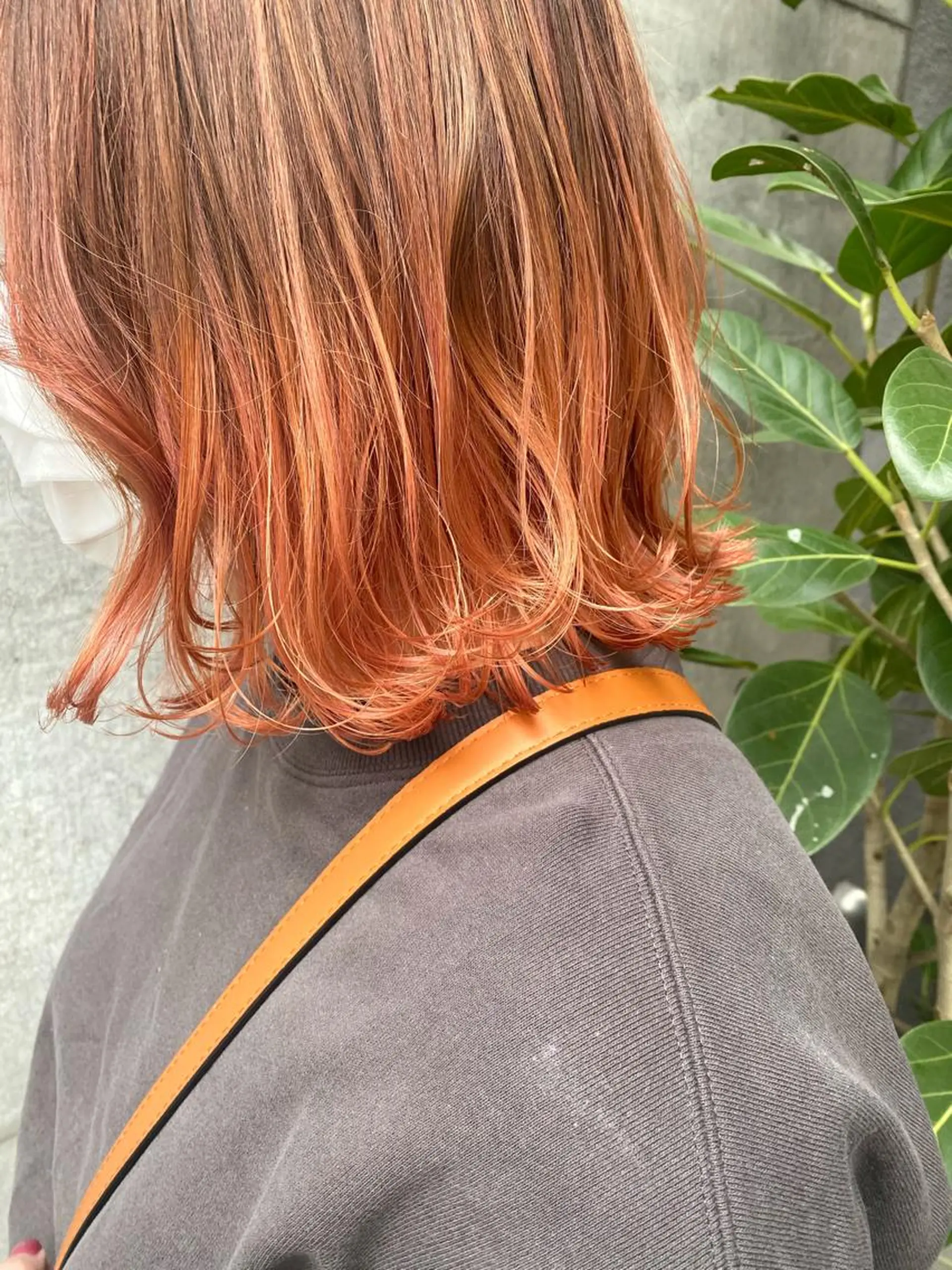 ミディアム カラー オレンジ ヨシンモリ 韓国風ヘア clomus所属・YUKA艶髪 🌸寛ぎ部屋のヘアスタイル