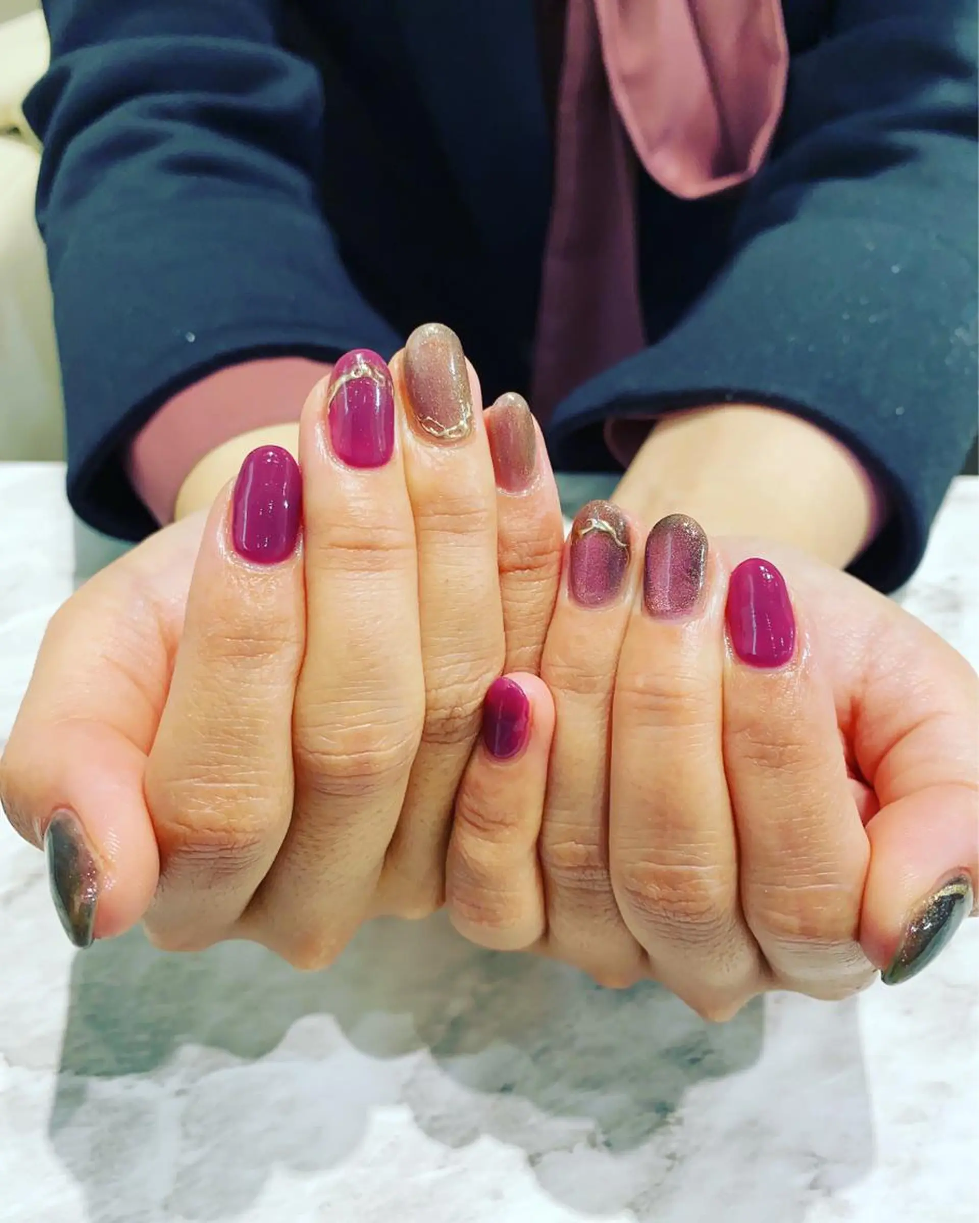 ネイル マグネットネイル 春ネイル ハンドネイル フットネイル ハンドケア nail salon  AlgeTy所属・✴︎:.｡. MAKI.｡.:✴︎のネイルデザイン