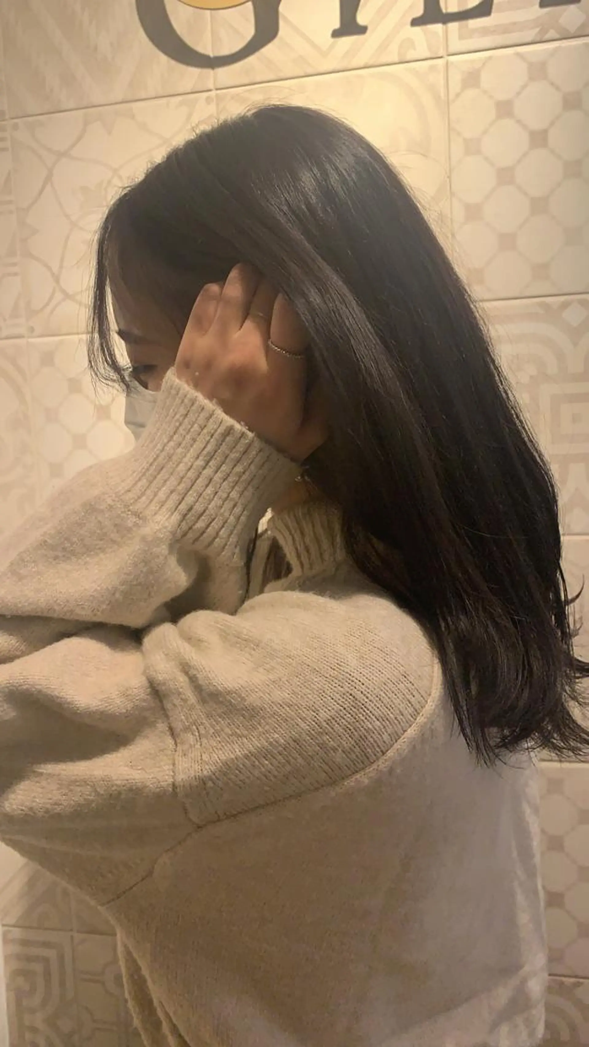 ミディアム カラー カット 縮毛矯正 トリートメント Tamagawa Sakiのヘアスタイル