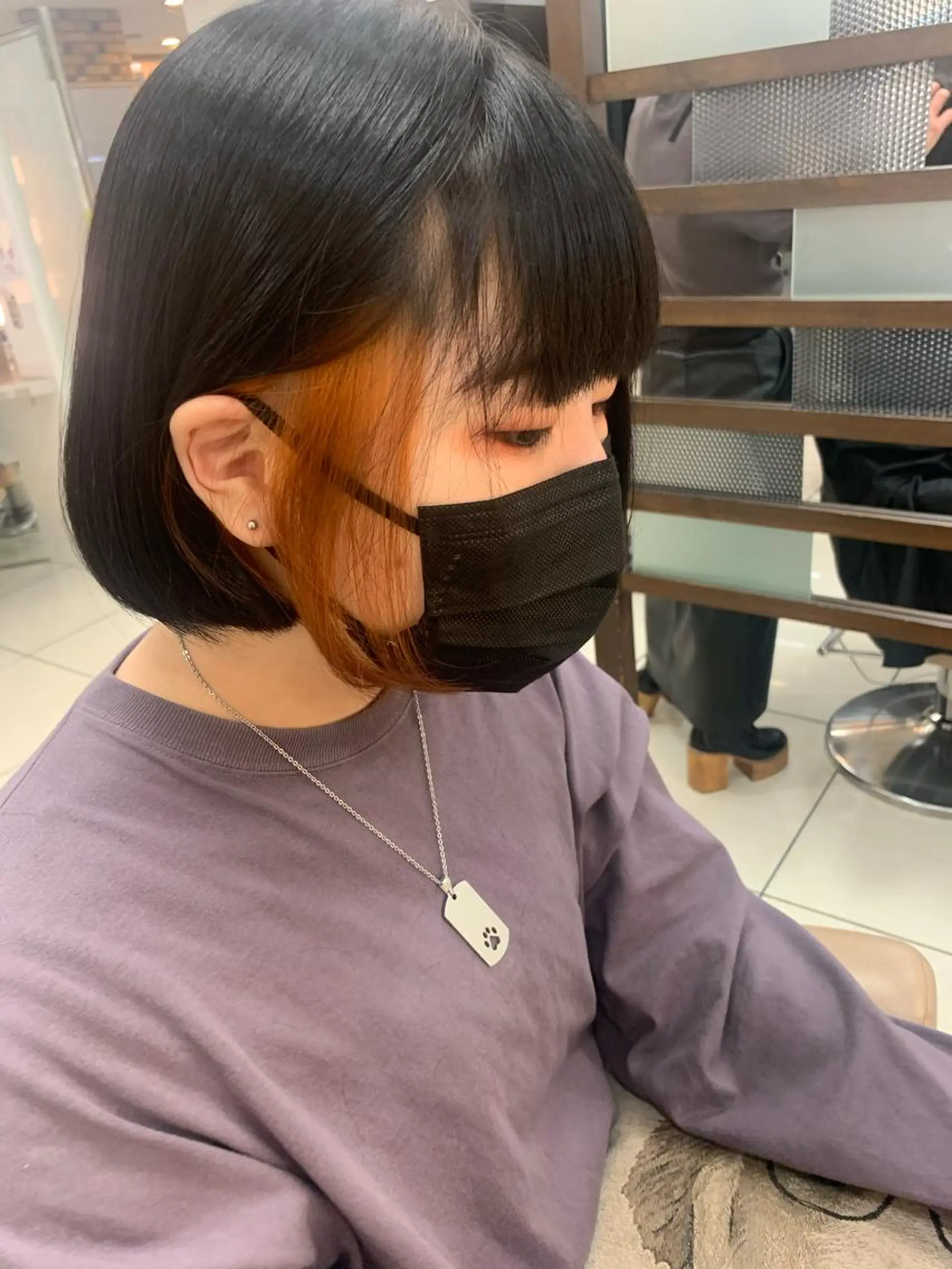 ショート カラー 羽エクステ🩷 🤍まき🤍のヘアスタイル