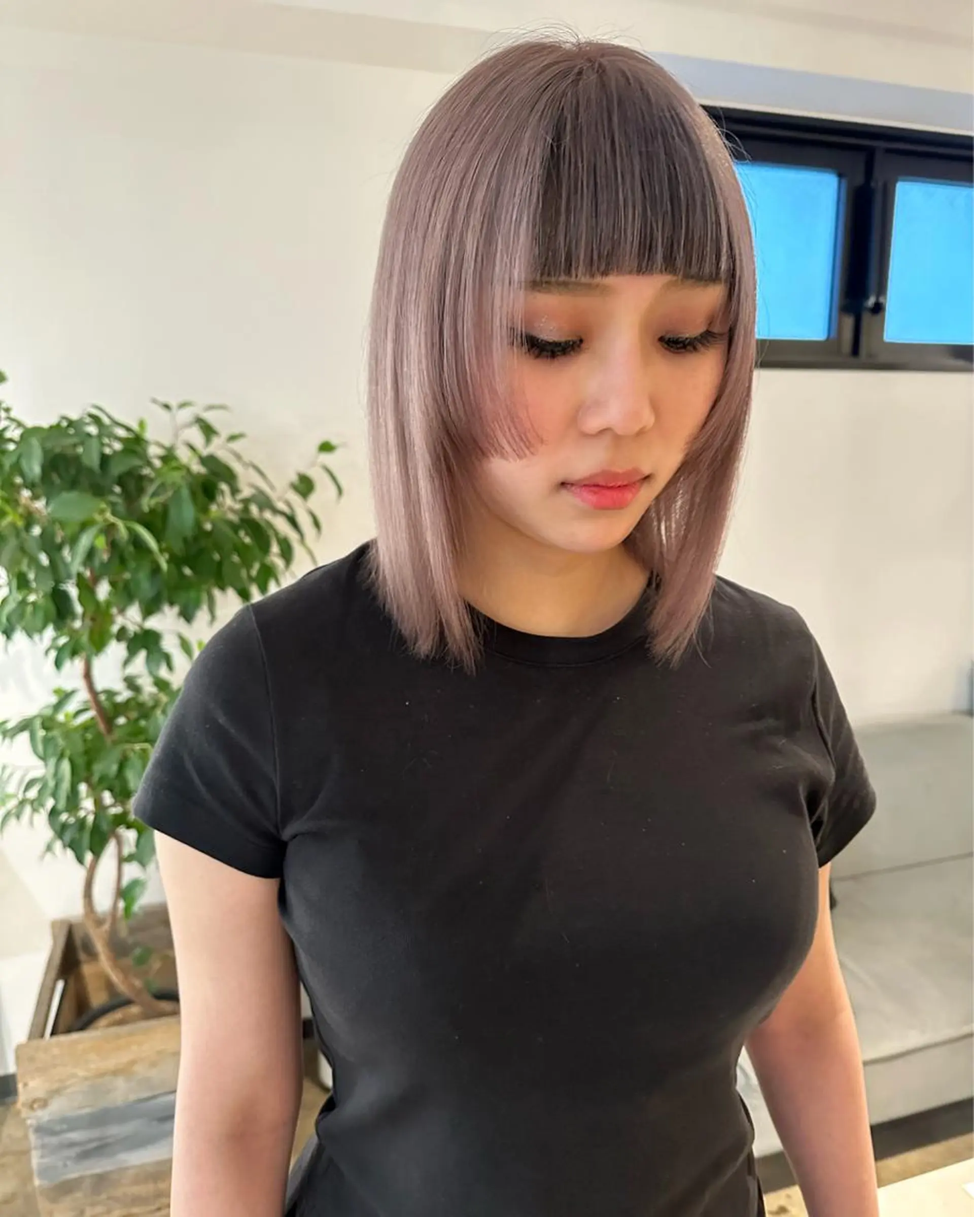 ミディアム カラー ヘアカラー トリートメント ヘアセット ✨艶ブリーチカラー ✨四ノ宮裕己のヘアスタイル