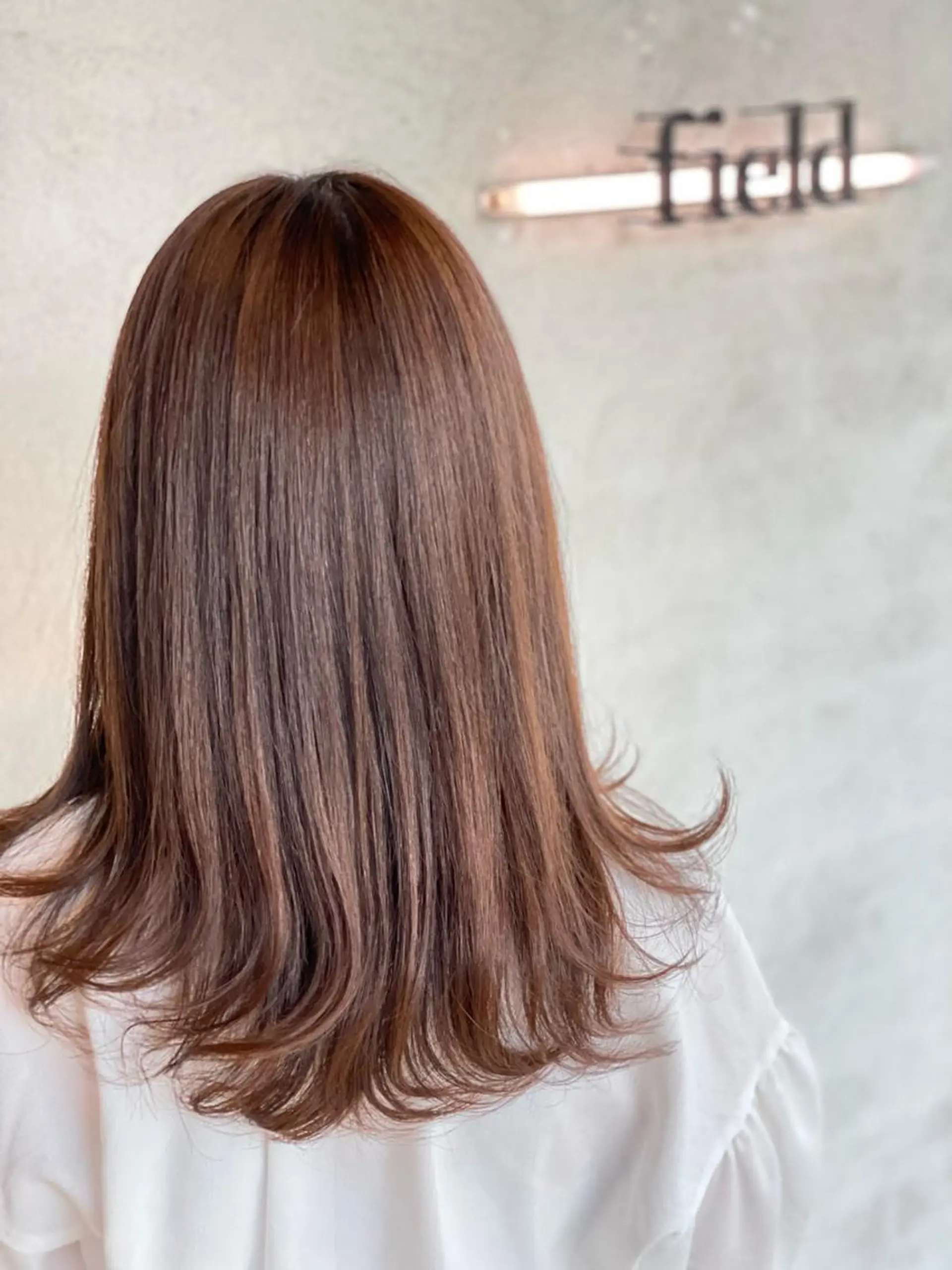 セミロング カラー 髪質改善　field チカモリ　ヒカルのヘアスタイル