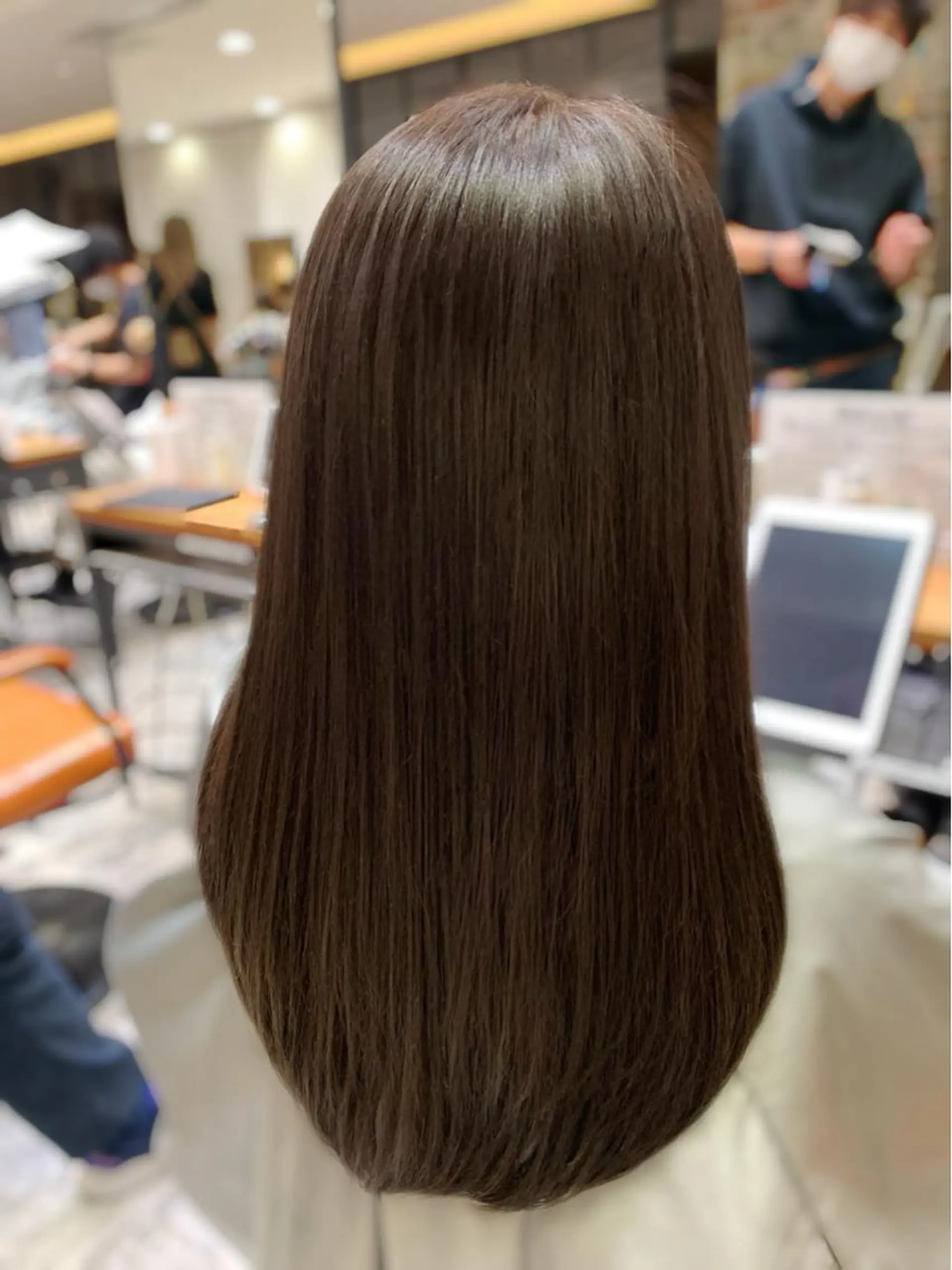 セミロング カラー 黒髪 ブリーチ ブリーチなしカラー 伸ばしかけ 髪質改善 美髪ヘッドスパ🫧 西山紗奈江💆♀️のヘアスタイル