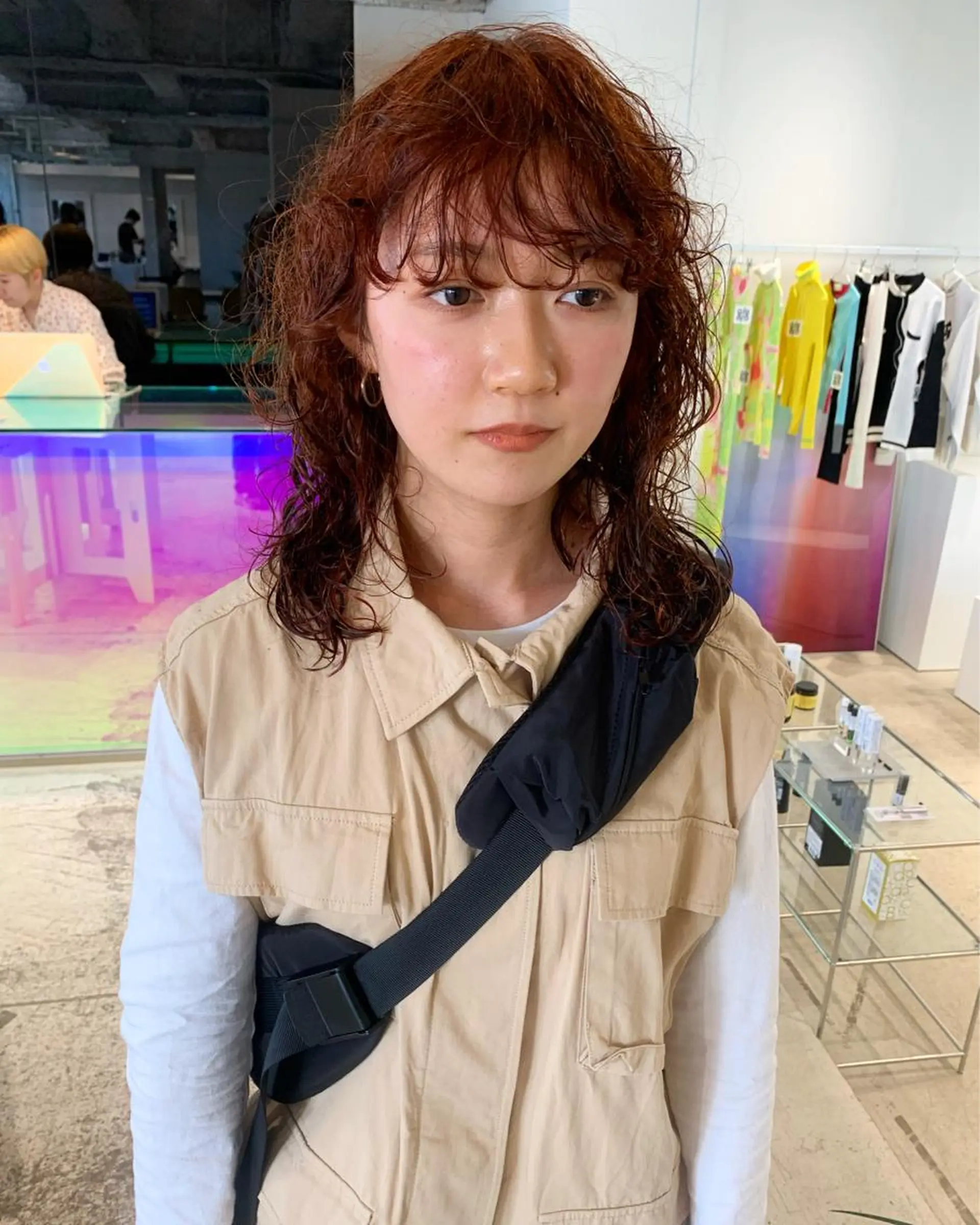 ミディアム カラー パーマ カット パーマ トリートメント ANY／SUE 千葉パーマのヘアスタイル