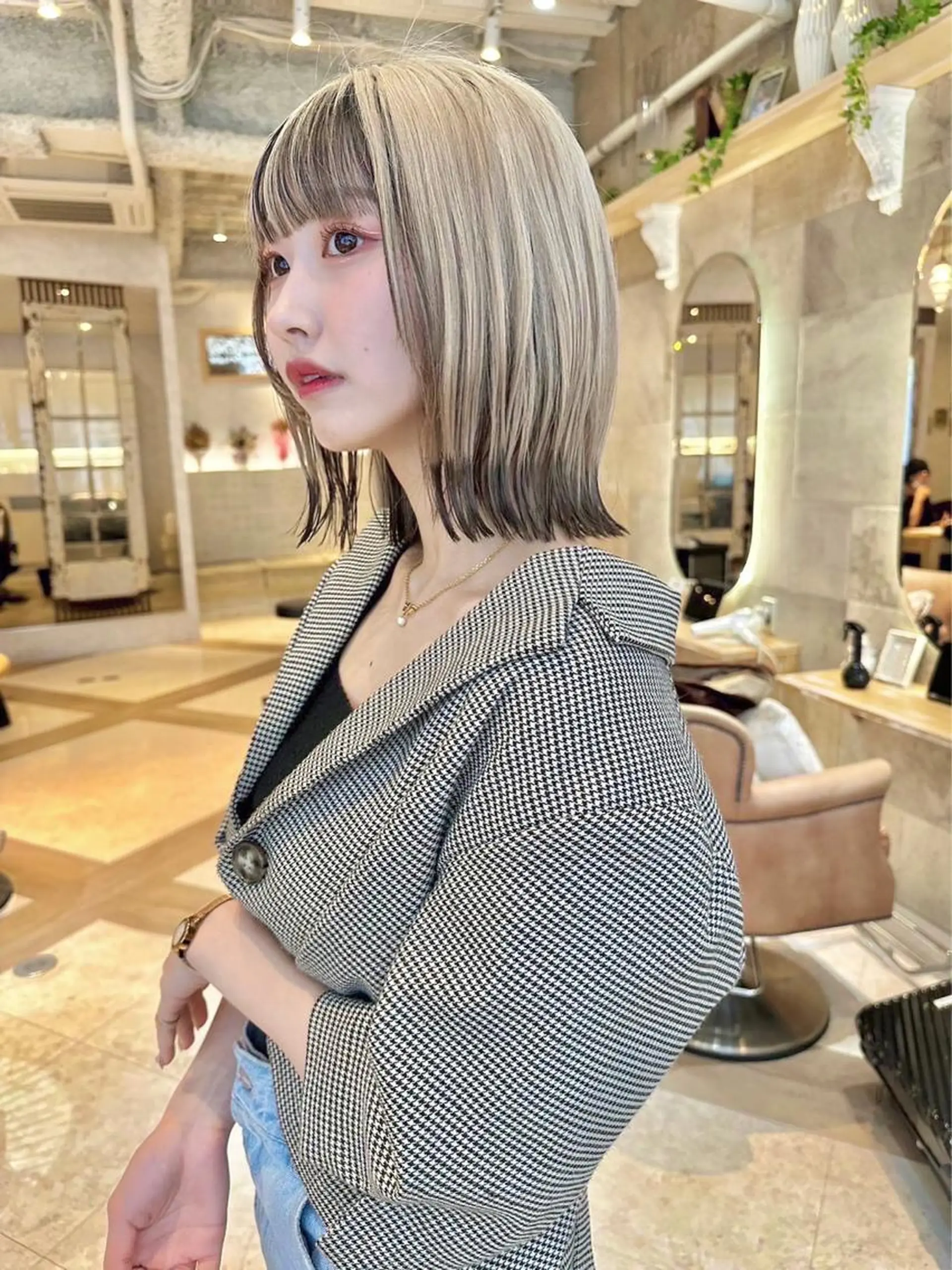 ミディアム カラー バレイヤージュ ブリーチ ケアブリーチ ダブルカラー グラデーションカラー 美髪/カラー 美容院🌈渡辺隼也のヘアスタイル