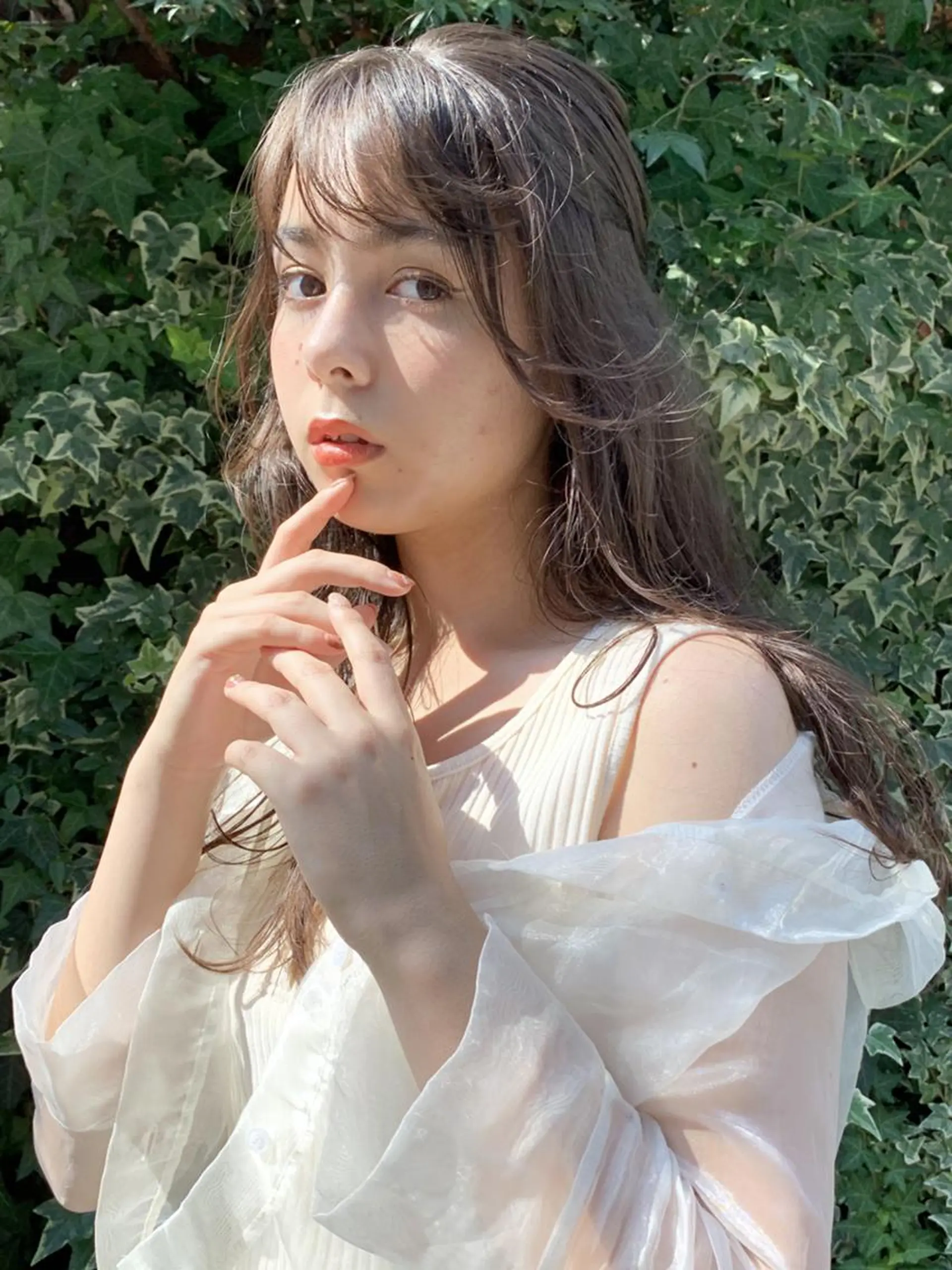 セミロング カラー パーマ ヘアアレンジ お団子ヘア ITbyALBUM 浦和店のヘアスタイル