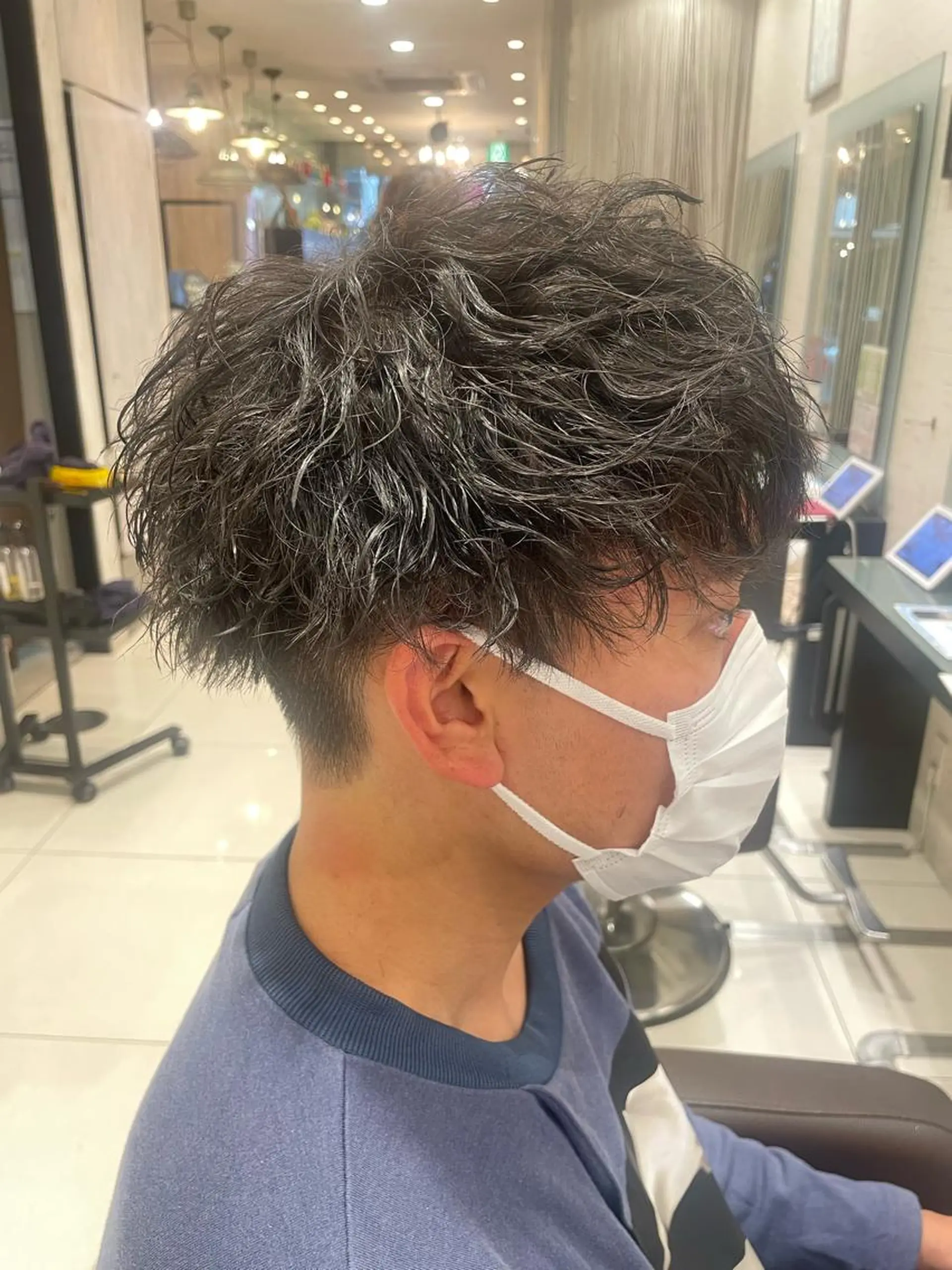 パーマ メンズ カット パーマ トリートメント EARTH 山﨑龍馬のヘアスタイル