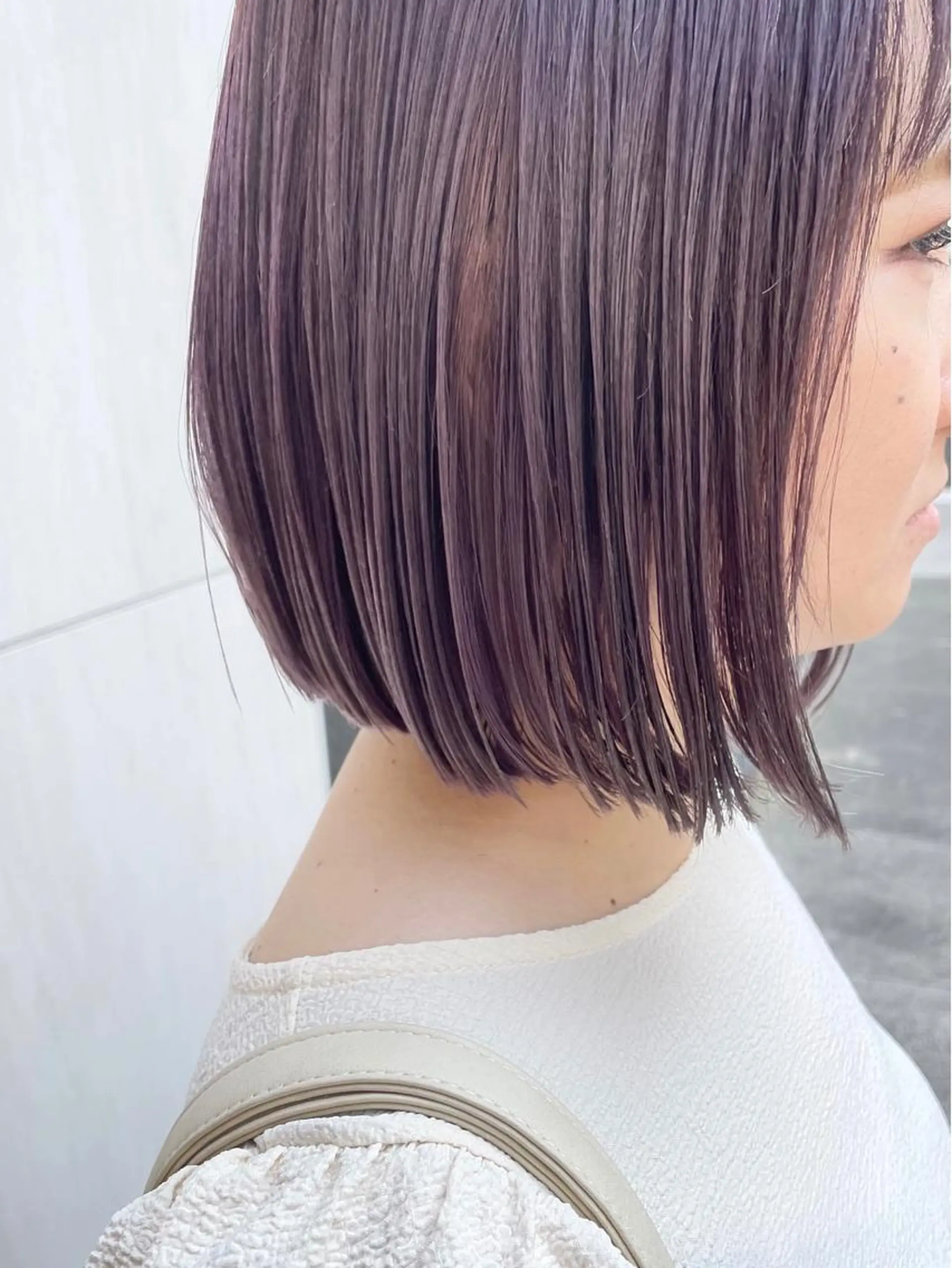 ミディアム カラー パーマ ヘアアレンジ キッズ ネイル マツエク・マツパ ブリーチ パープルカラー パープル カット ヘアカラー トリートメント tatsumi/ボブ ウルフ/レイヤーのヘアスタイル
