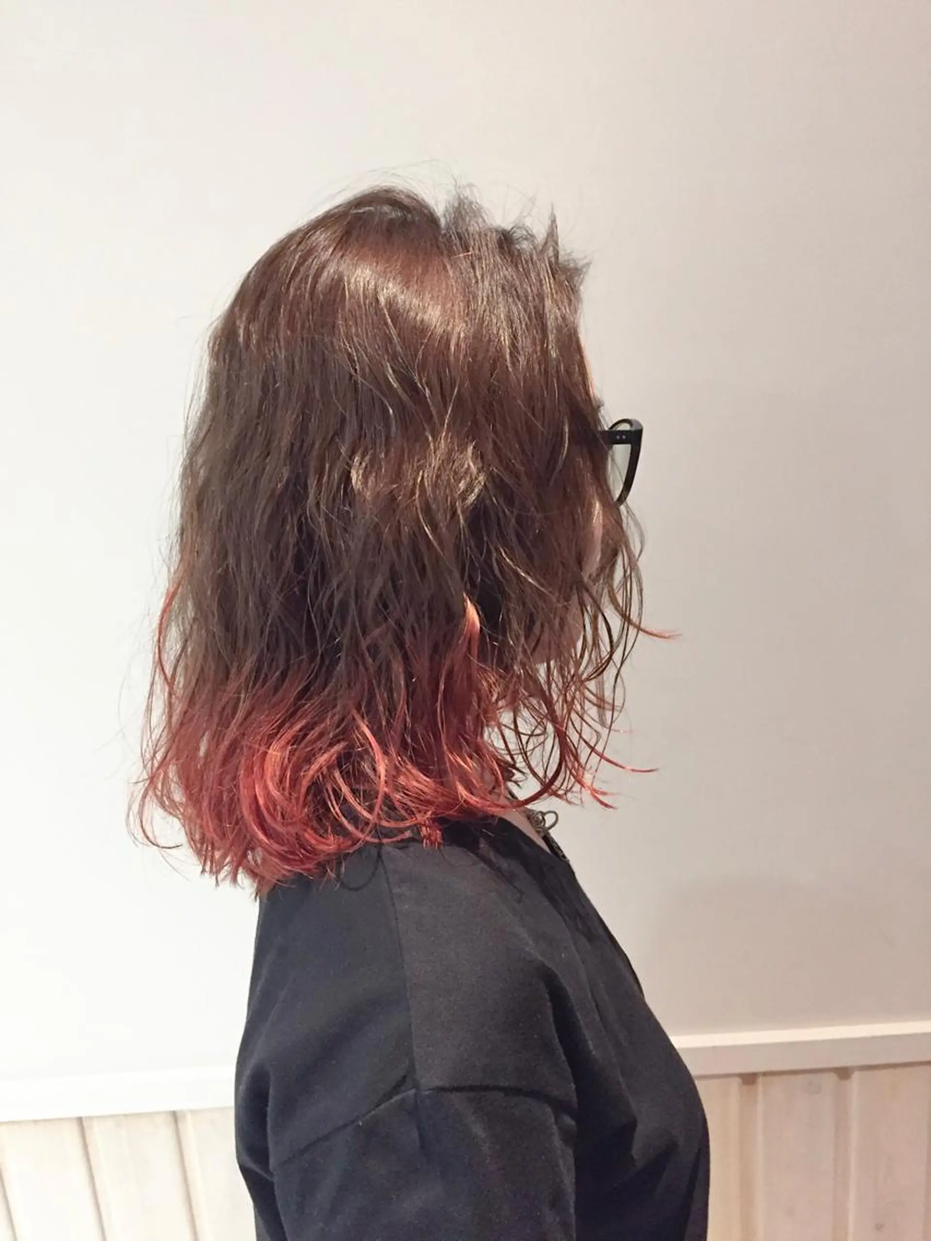 ミディアム カラー パーマ ミディアムパーマ グラデーションカラー un所属・un 溝の口 伊豆本のマツエク・マツパデザイン