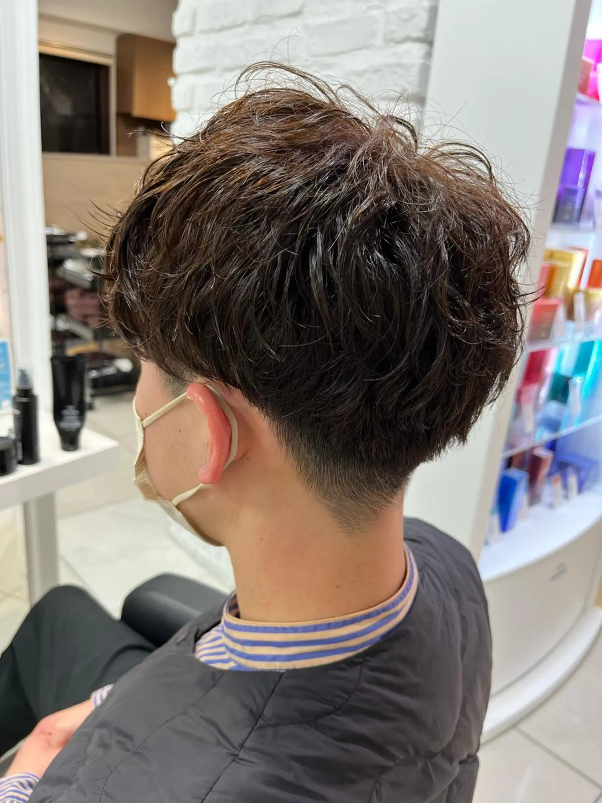 パーマ メンズ マッシュ メンズパーマ カット パーマ トリートメント 【センターパート/ マッシュ】ryokaのヘアスタイル