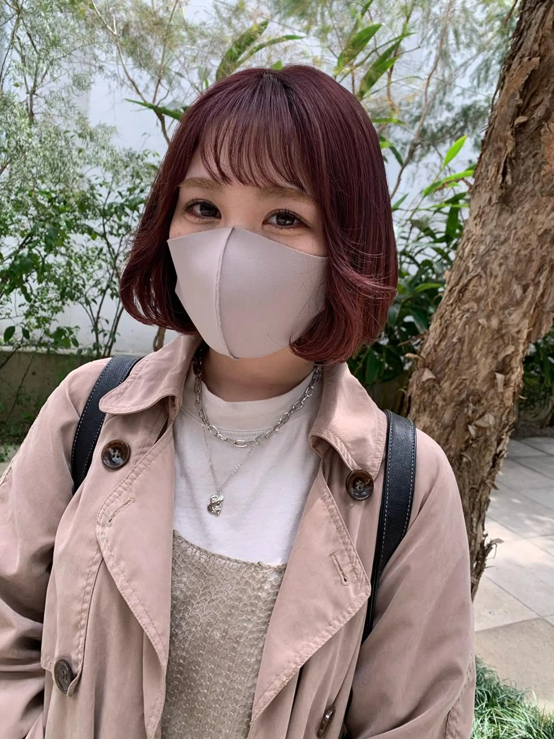 ミディアム カラー ミディアムパーマ ベージュカラー 黒髪 ブリーチ ブルーカラー カット ヘアカラー トリートメント ヘッドスパ 透明感/オリーブ/ グレージュ/YUKAのヘアスタイル