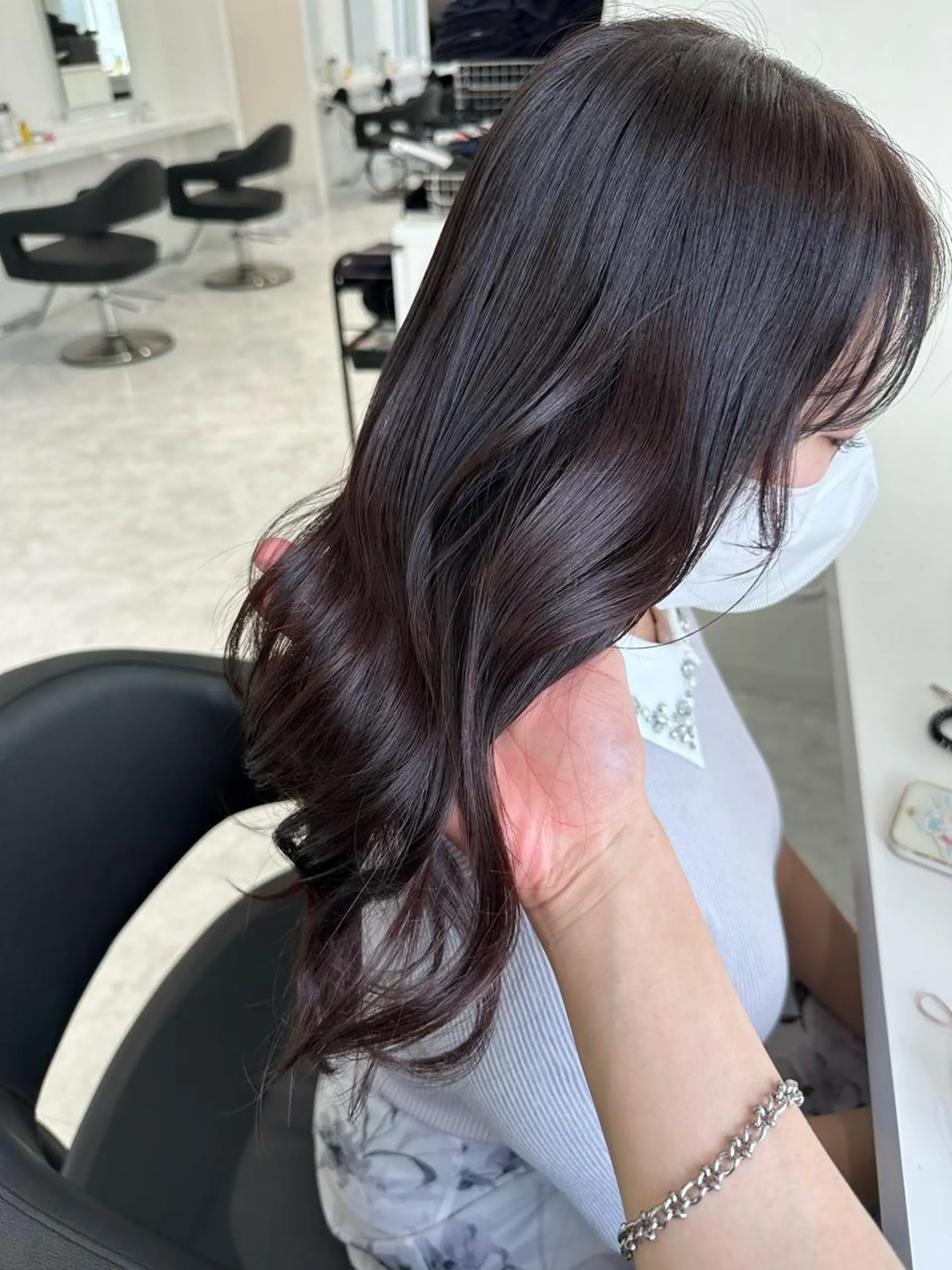 ミディアム カット ヘアカラー トリートメント ヘッドスパ ヘアセット ♡上品韓国髪♡ブラ ウン/SAYATOのヘアスタイル