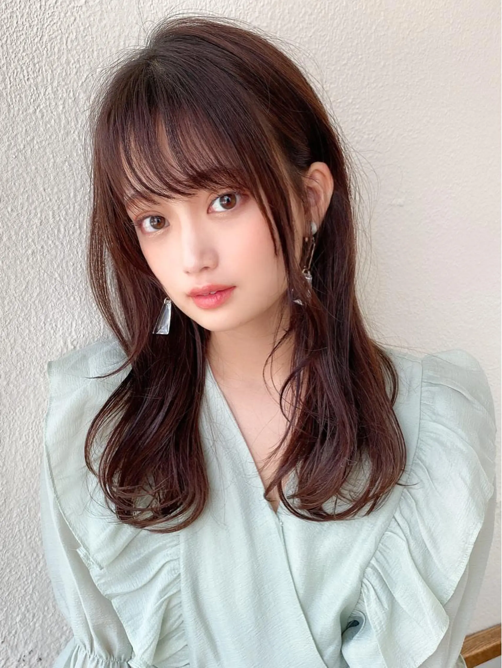 セミロング カラー ベージュカラー 顔周りカット レイヤーカット カット ヘアカラー トリートメント 井上晃輔/ショート /ボブ/ミディアムのヘアスタイル