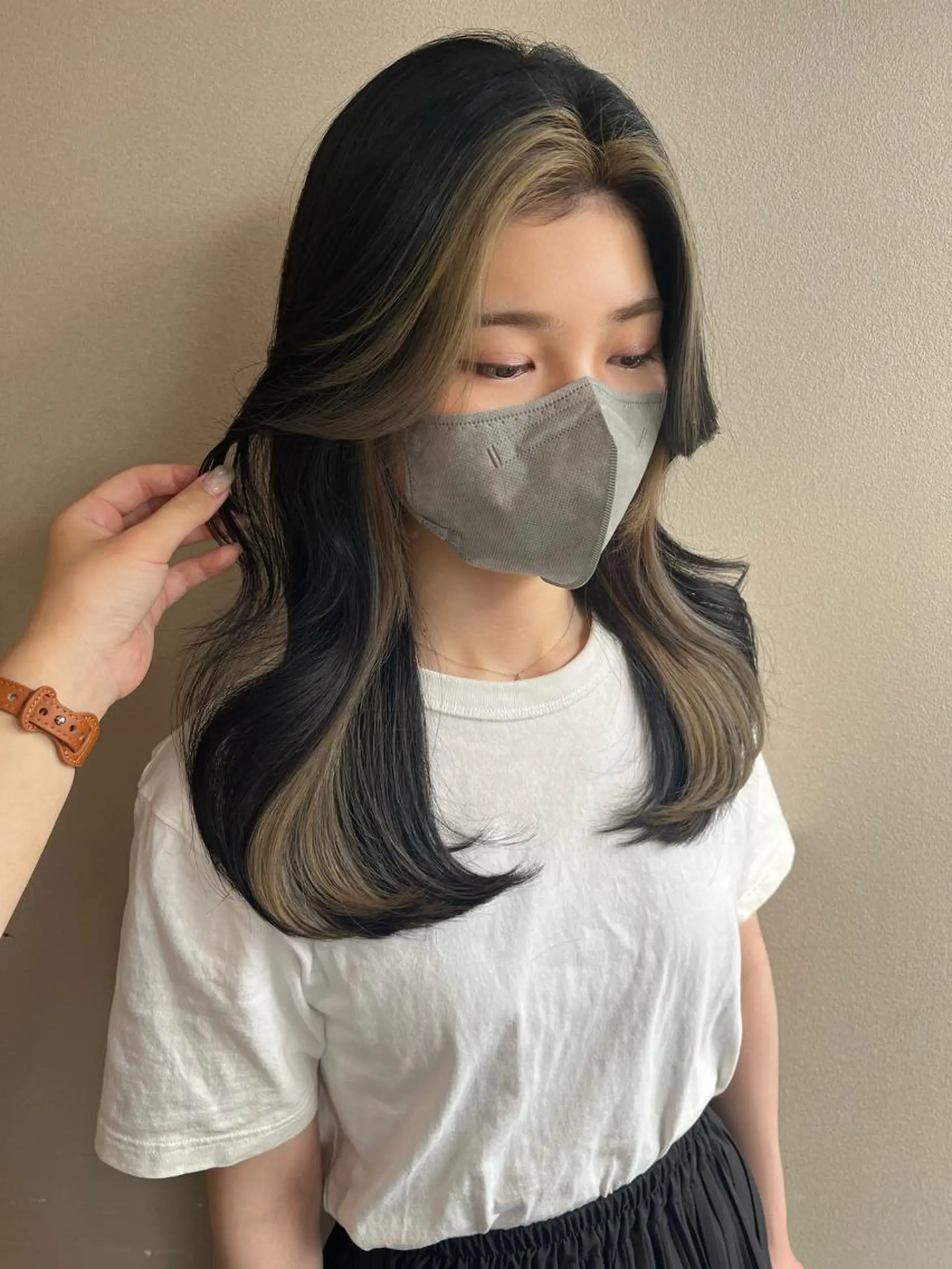 ロング カラー ミストバング  フェイスフレーミング ヘアカラー メンズ特化⚜️ 藤原あずさのヘアスタイル