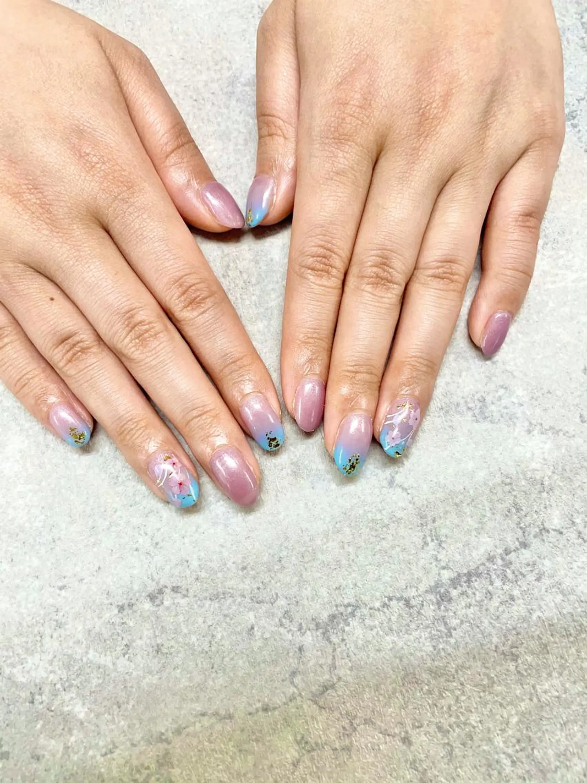 ネイル ブルー パープル FASTNAIL PLUS 新宿店のネイルデザイン