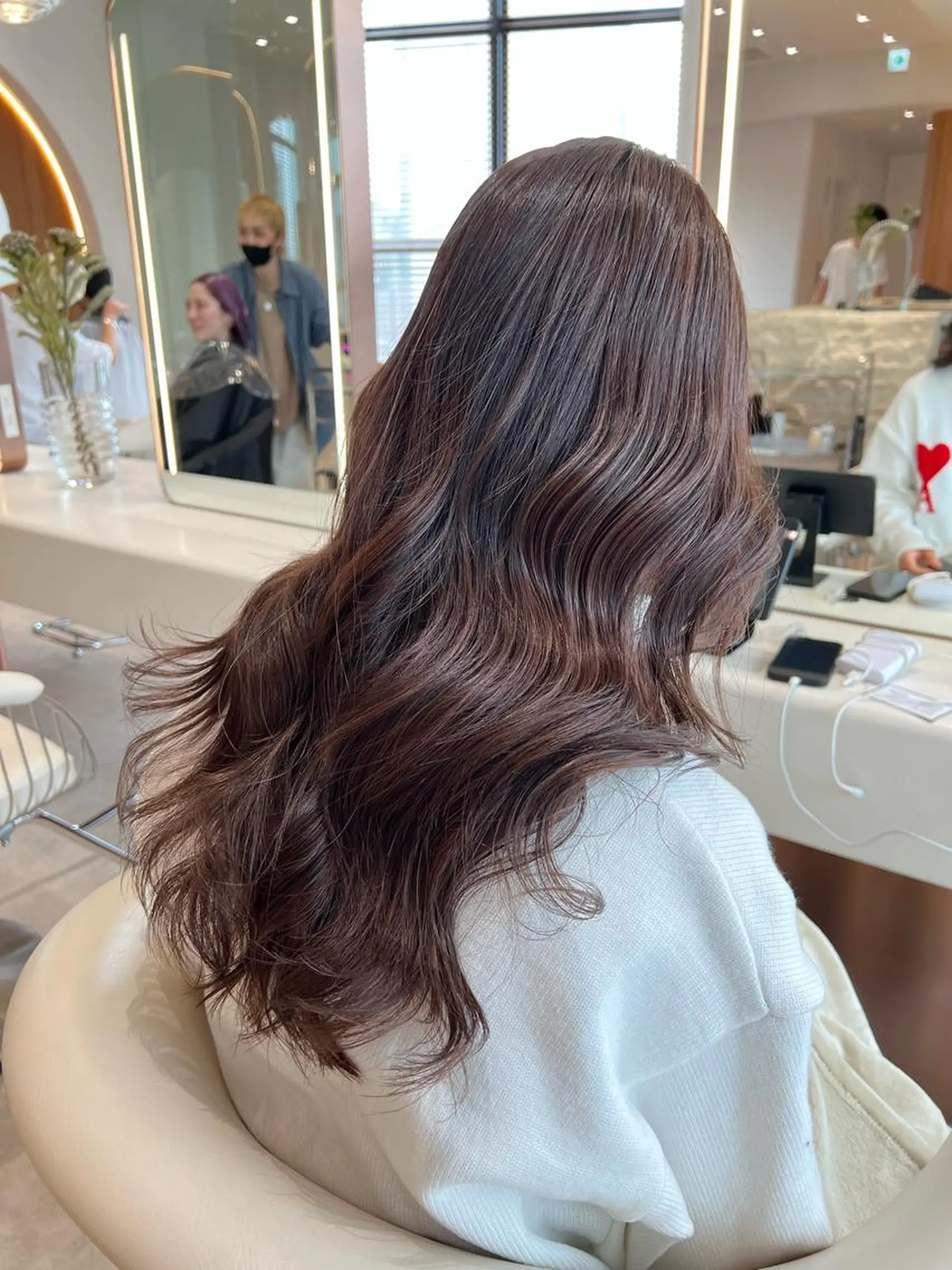 セミロング カラー 韓国風ヘア カット ヘアカラー トリートメント ヘアセット 韓国レイヤー🇰🇷 韓国研修◎渋谷カイトのヘアスタイル