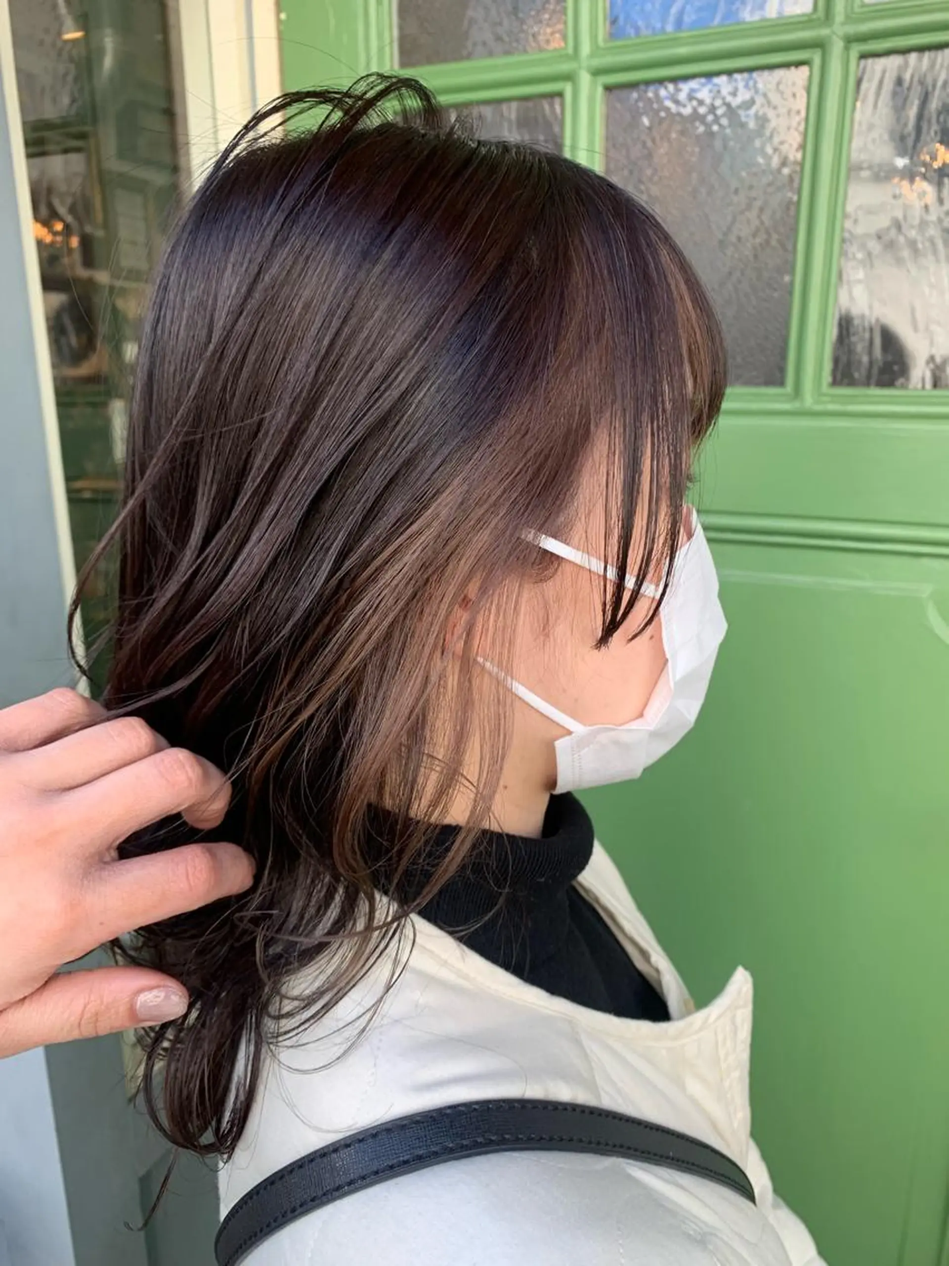 ミディアム カラー ヘアカラー 清水千優/パーマ/透 明感カラー/メンズのヘアスタイル