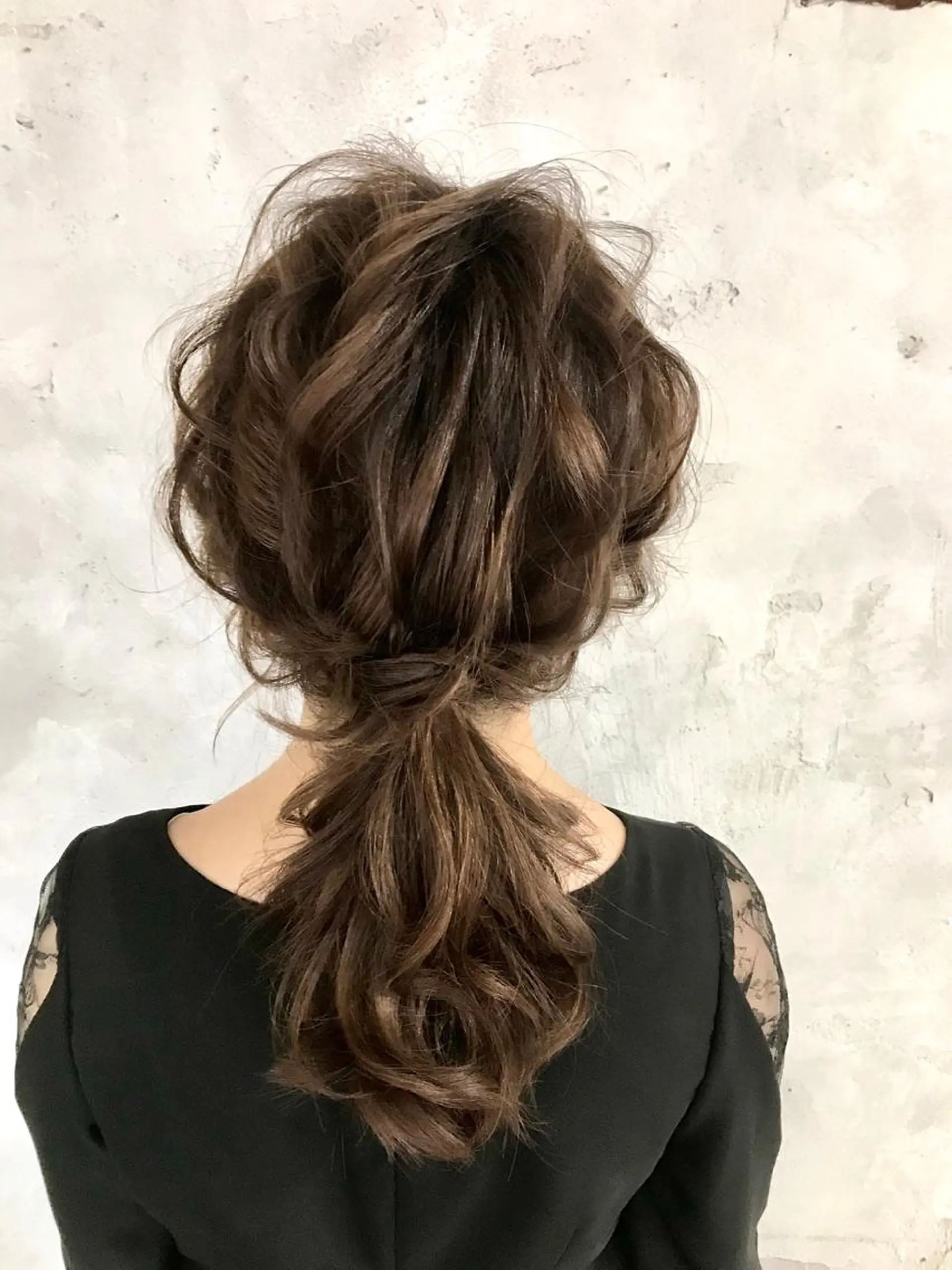 ミディアム ヘアアレンジ ハーフアップ ポニーテール ヘアセット 新井 広樹のヘアスタイル