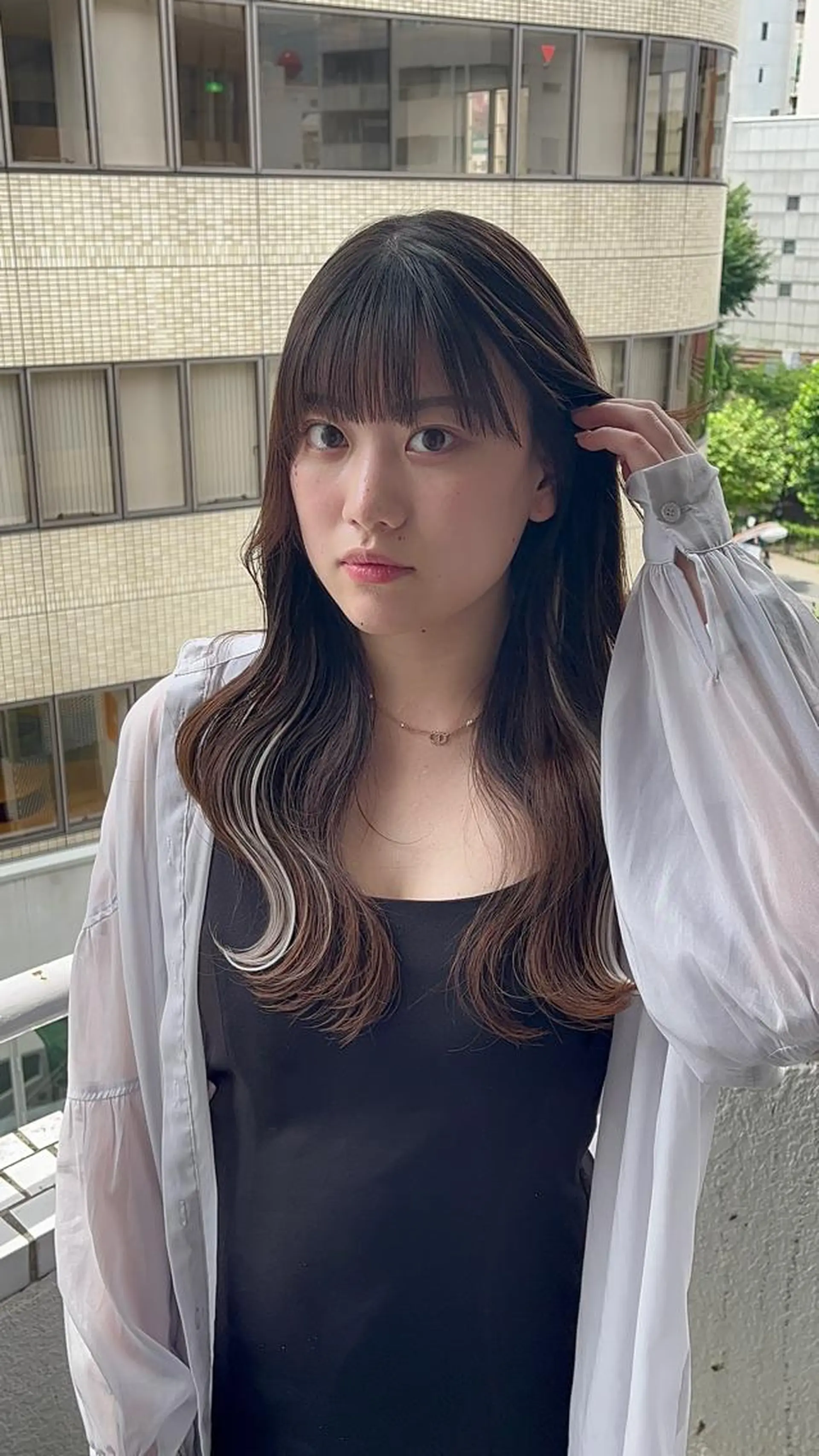 セミロング カット ヘアカラー トリートメント 山崎/ボブ縮毛矯正 レイヤー髪質改善のヘアスタイル