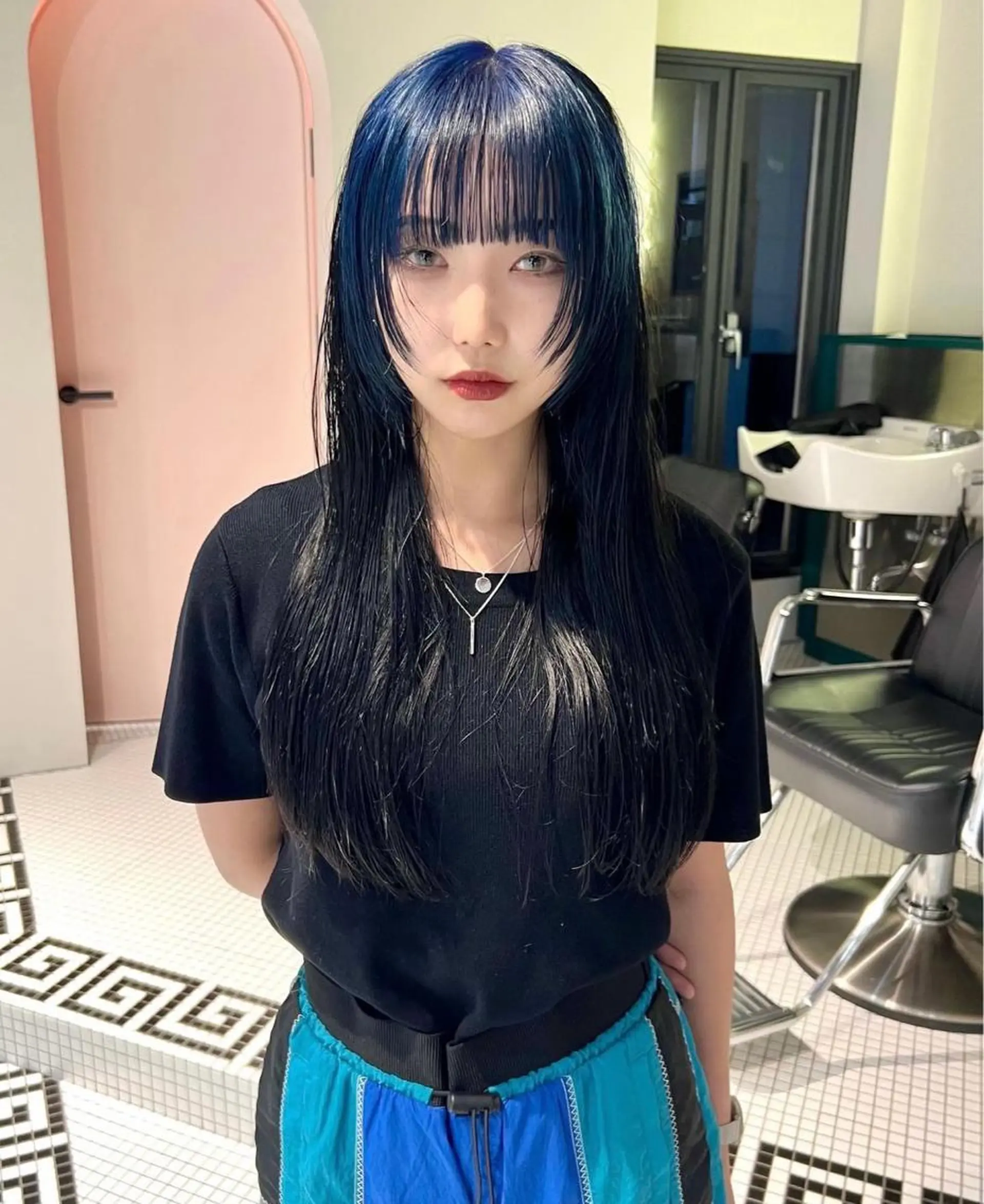 ロング カラー ブルーカラー デザインカラー 丹治 一輝ボブ/ショートのヘアスタイル