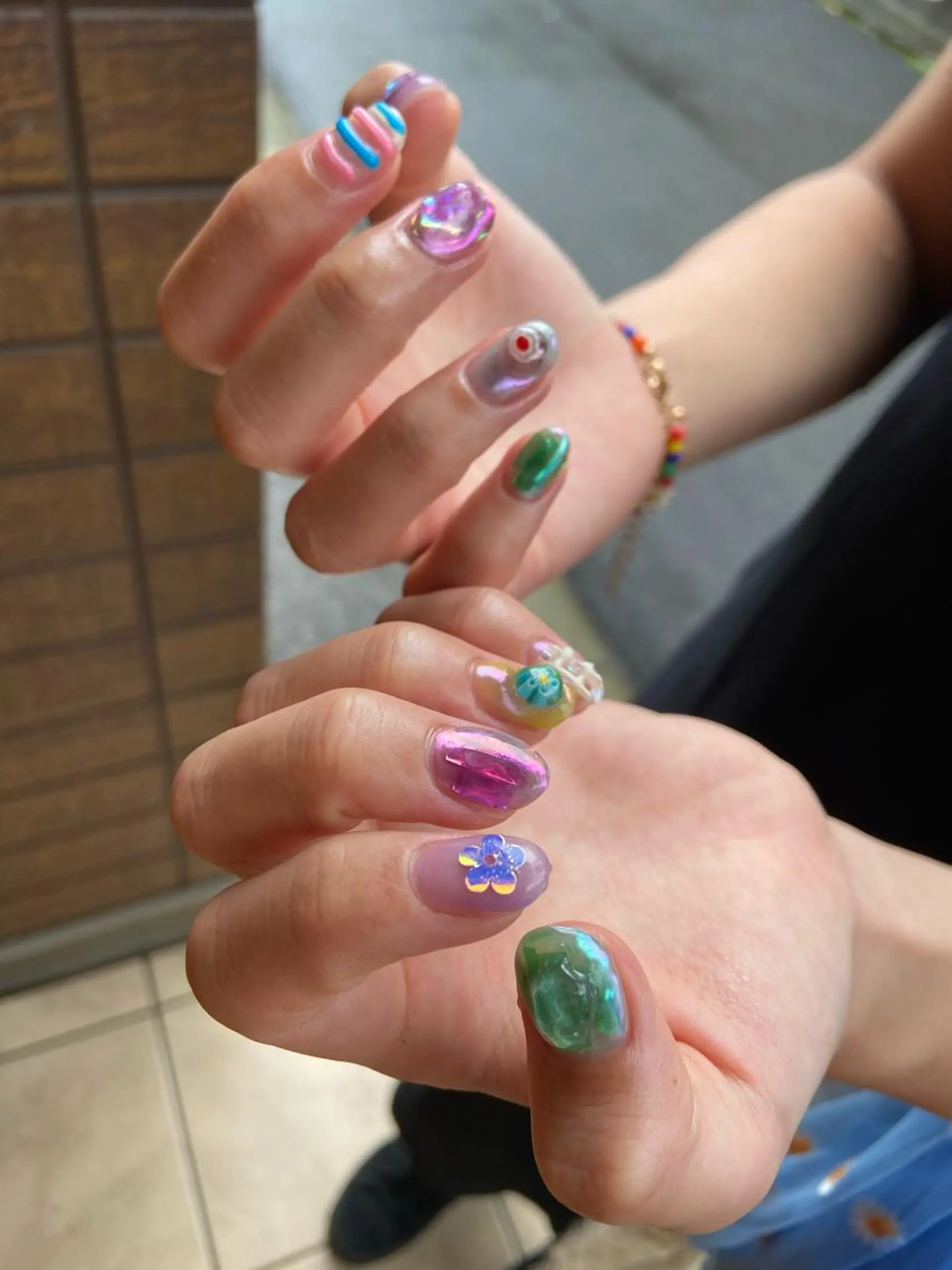 ネイル アートネイル オーロラネイル ジェルネイル 韓国ネイル 夏ネイル . unffのネイルデザイン