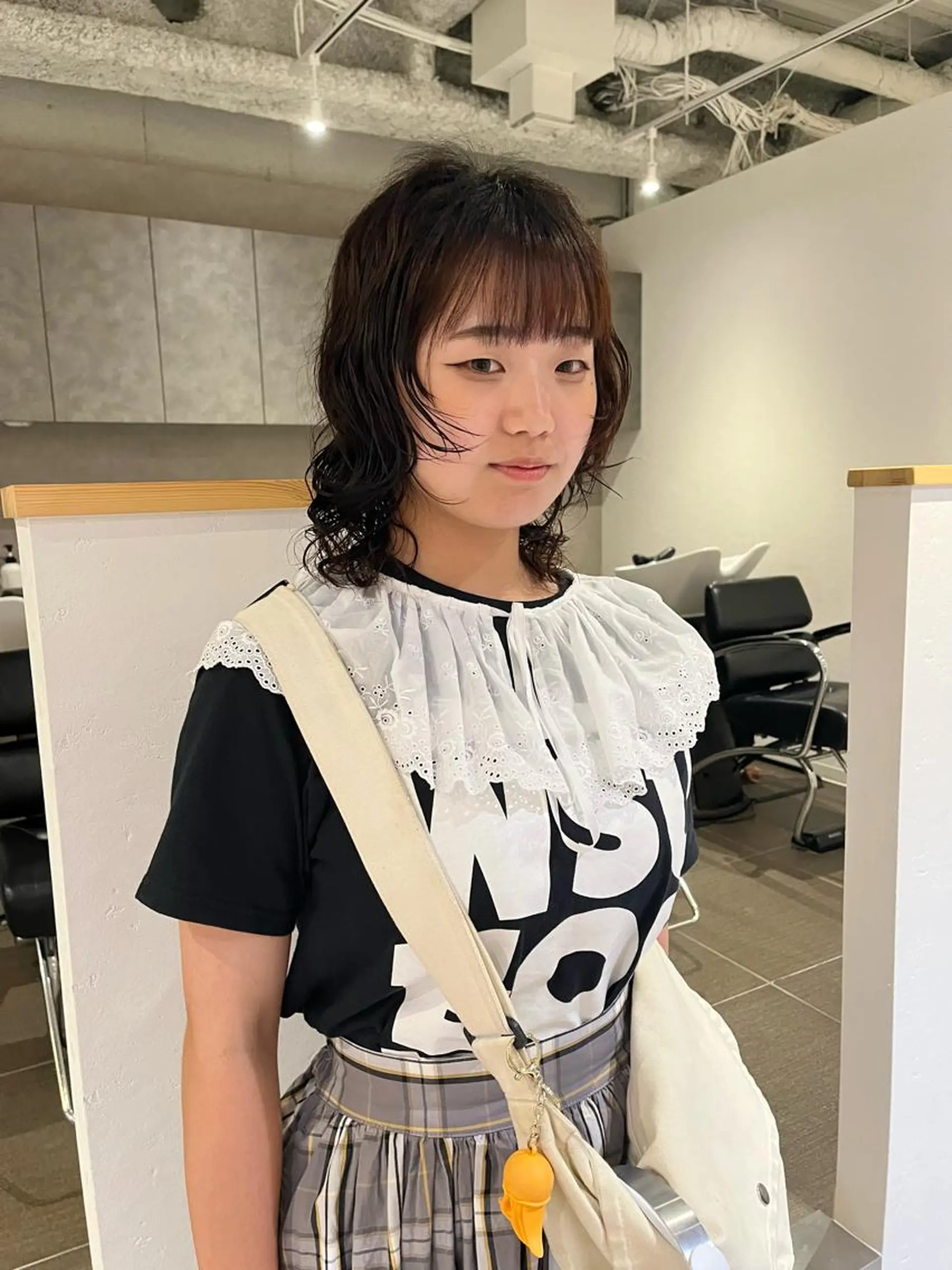 ミディアム パーマ ミディアムパーマ ウルフカット ニュアンスパーマ スパイラルパーマ カット パーマ ショート/パーマ/ カラー/FUKOのヘアスタイル