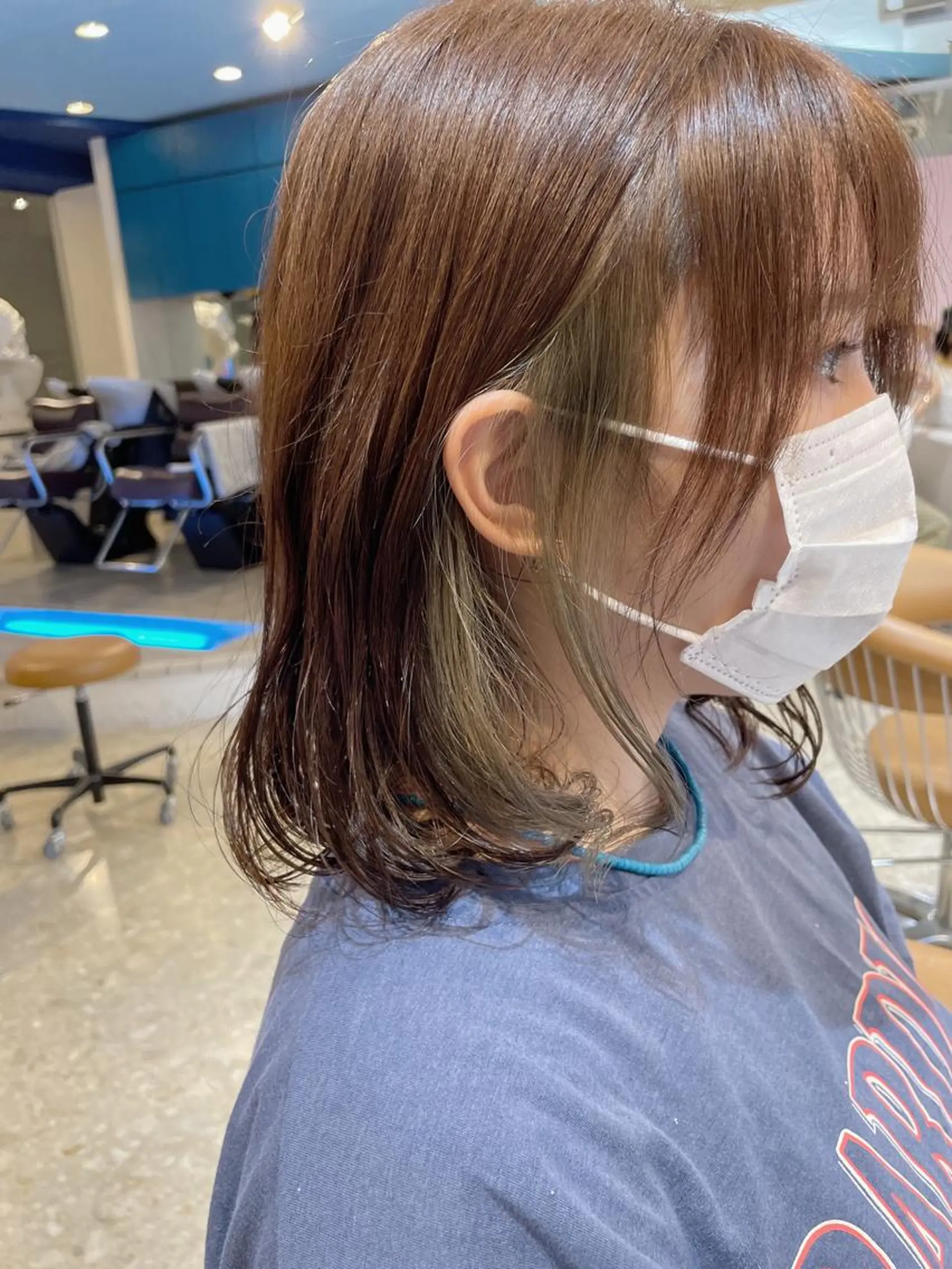 ミディアム カラー グレージュ カーキグレージュ 瀬川 雄太のヘアスタイル