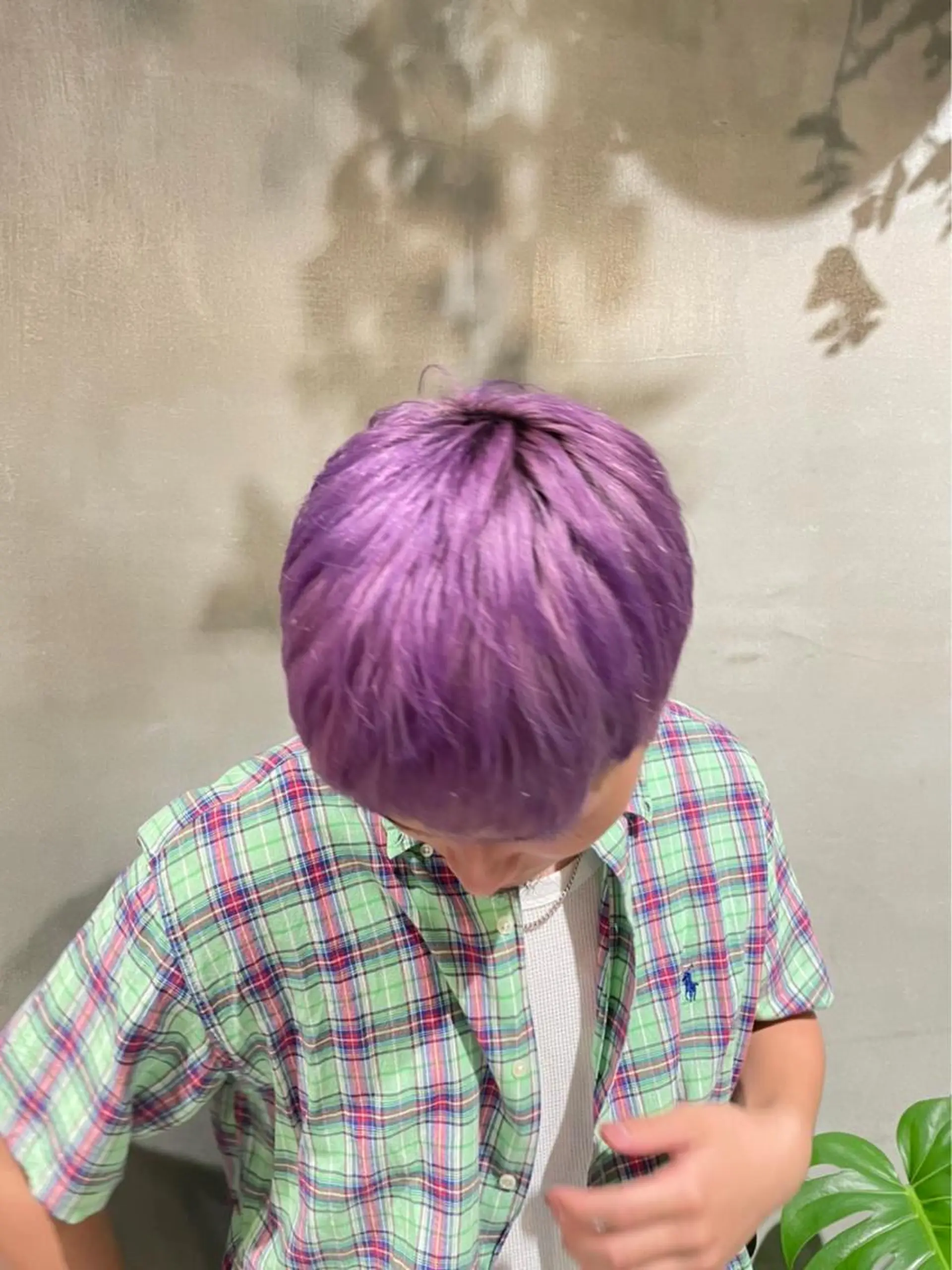 ショート カラー メンズ ラベンダーカラー 縮毛矯正とレイヤー /杉村凜汰郎のヘアスタイル