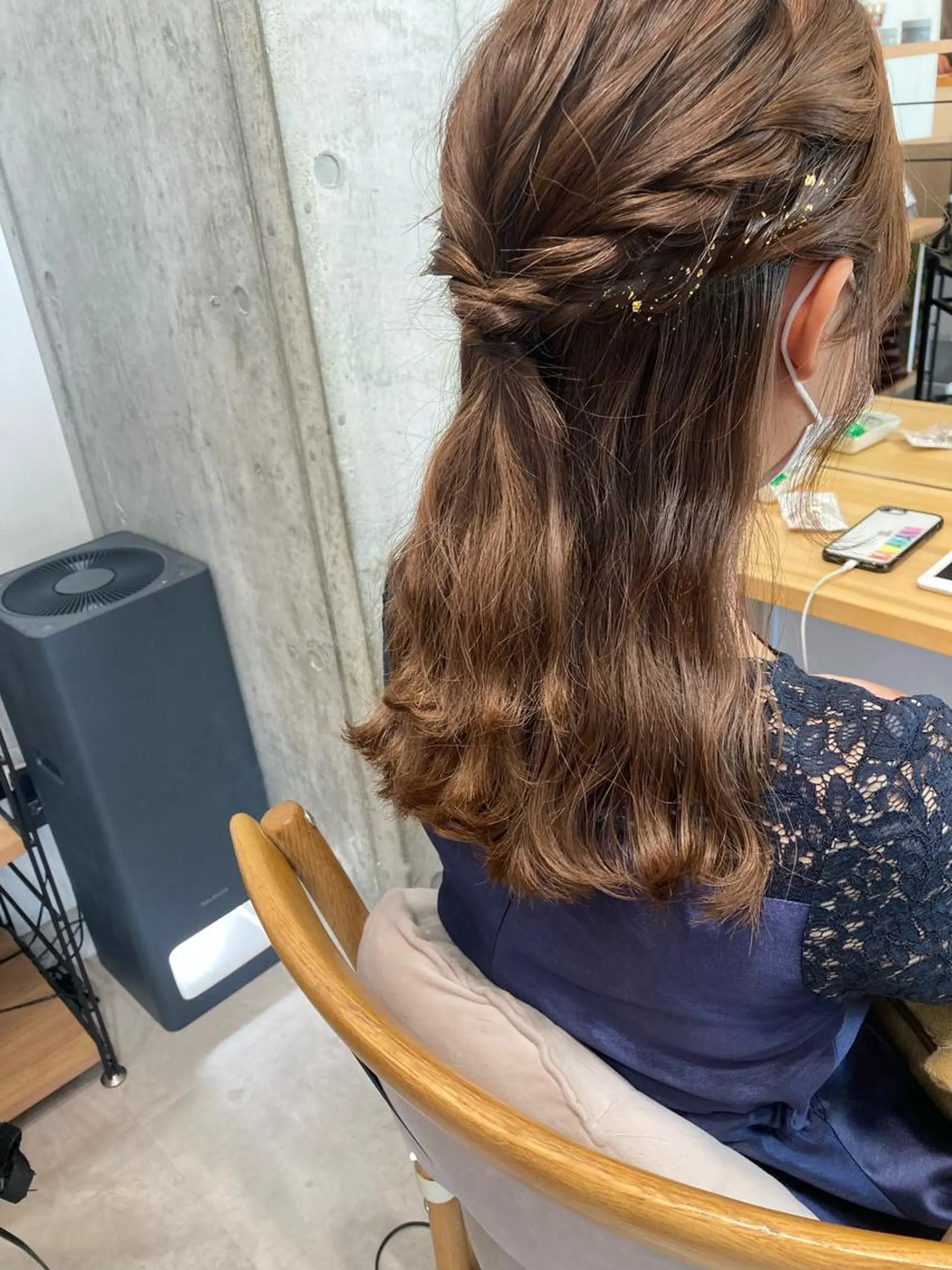 セミロング ヘアセット ✨色持ちの良い艶 カラー✨蟹江真世のヘアスタイル