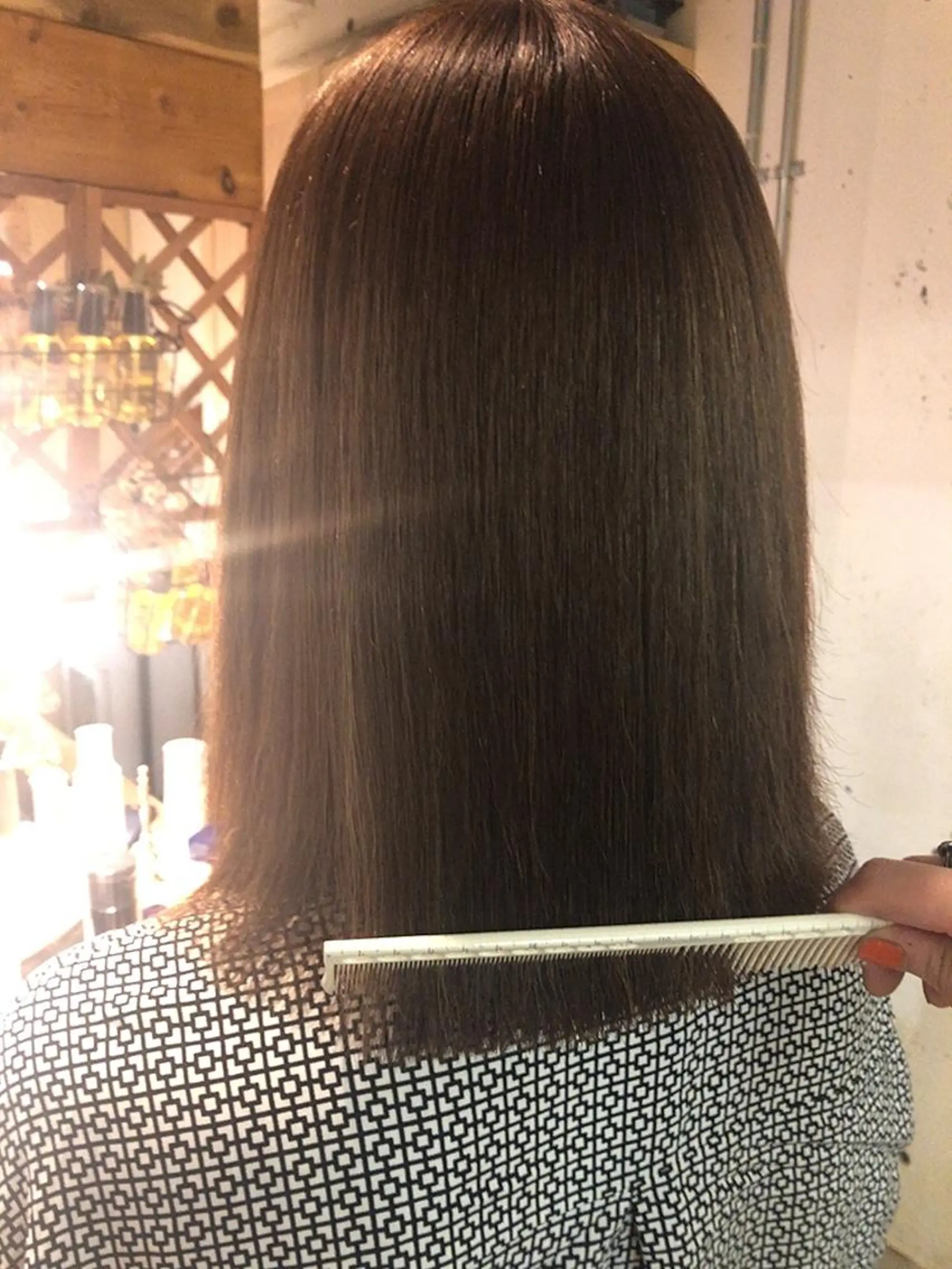 ミディアム 縮毛矯正 パーマ美容師 hanaのヘアスタイル