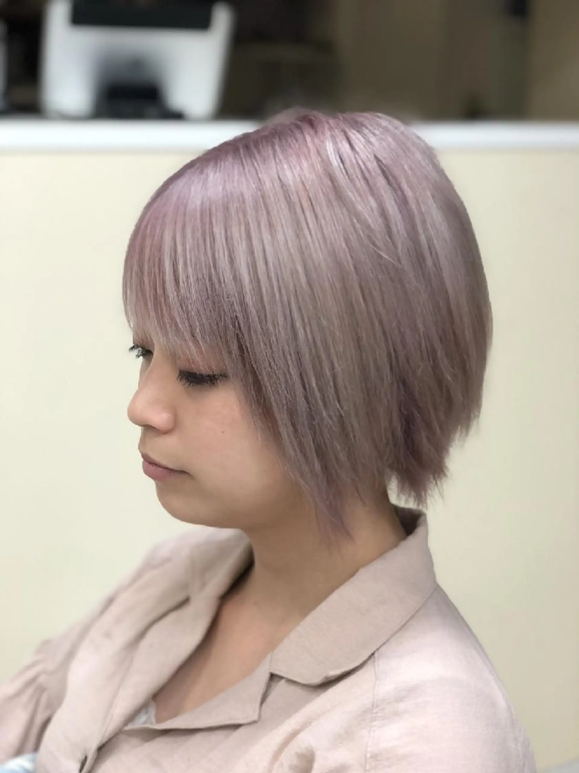 ショート カラー ブリーチ グラデーションカラー ピンクカラー 💎大人ハイライト 💎上杉一也💎のヘアスタイル