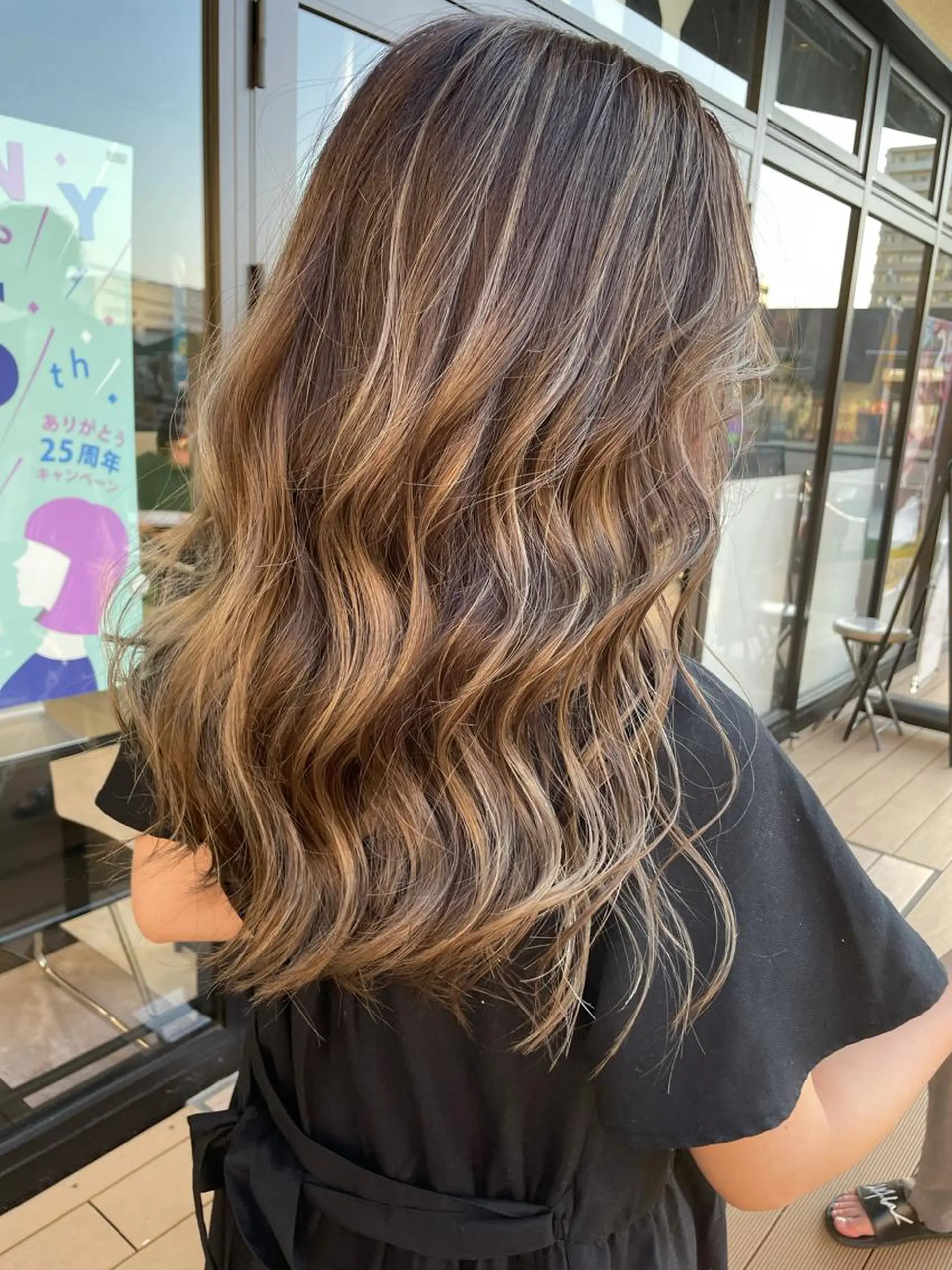 セミロング カラー ハイライトカラー 外国人風カラー ハイライト メンズヘア特化 崎田 成人のヘアスタイル