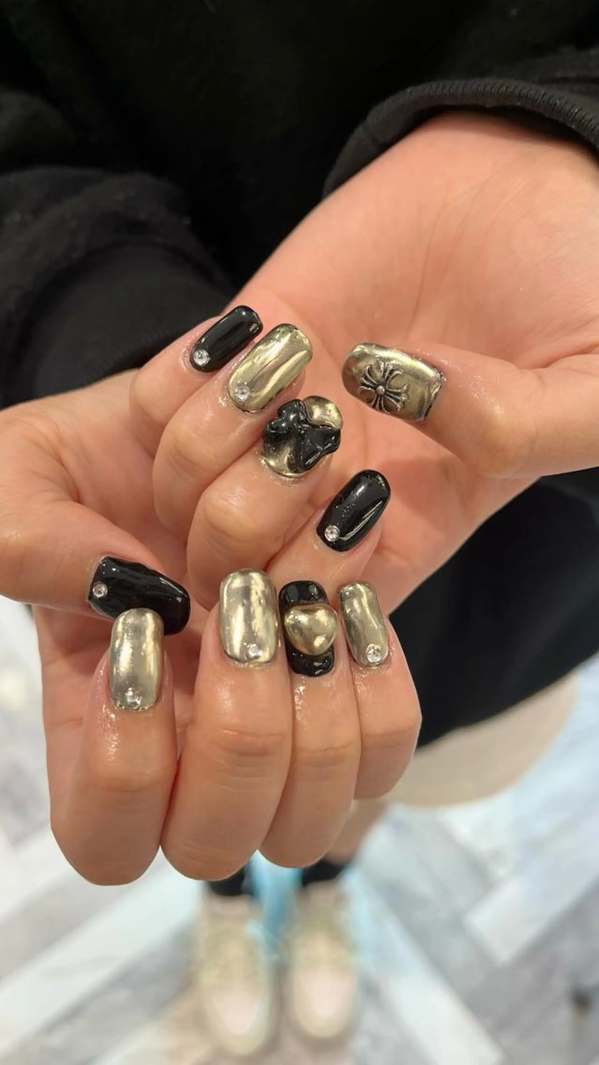 カラー ネイル マツエク・マツパ 黒髪 付け放題 フレンチガーリー フレンチネイル ガーリー ハンドネイル mai🤍縮毛酸性ス トレート/アイリストのヘアスタイル