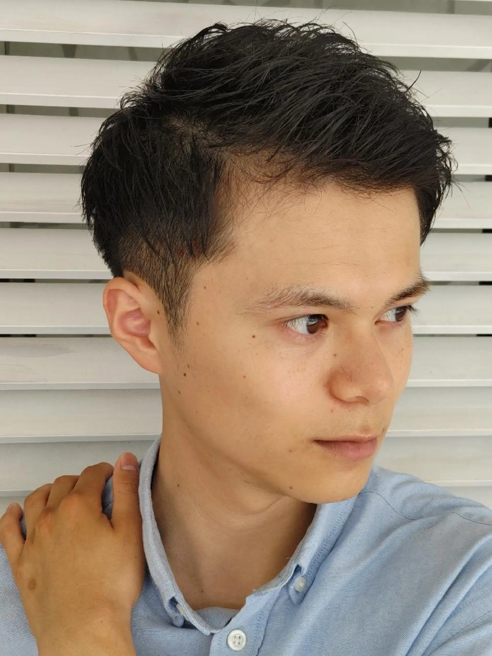 ショート メンズ ビジネス センターパート フェードカット メンズパーマ メンズツイストパーマ HAIR&GROOMING　YOSHIZAWA Inc. BANDAI所属・💈多賀 裕史💈のヘアスタイル