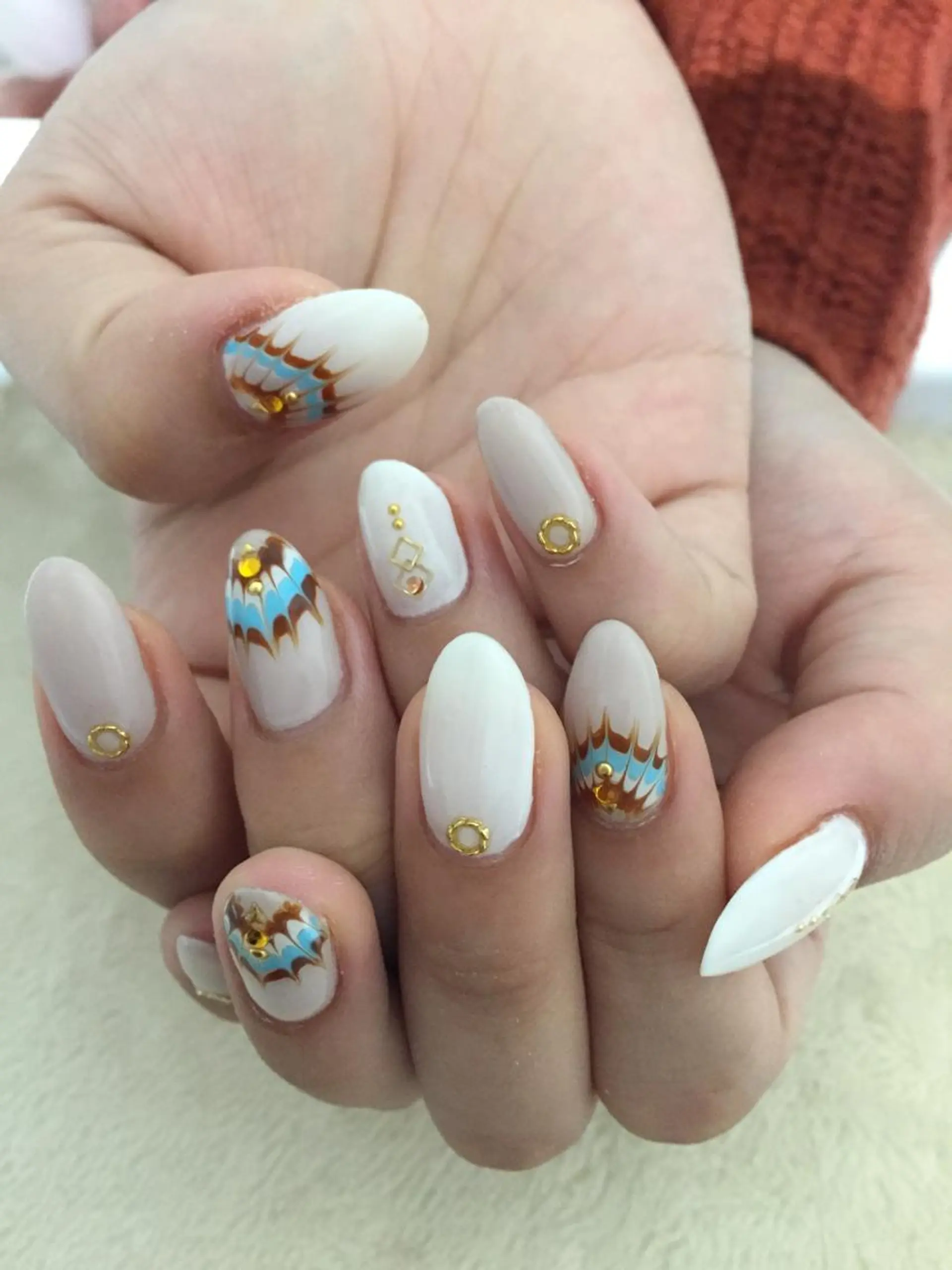 ネイル ピーコックネイル Sympa 𝓜iwako🐰ᩚのネイルデザイン