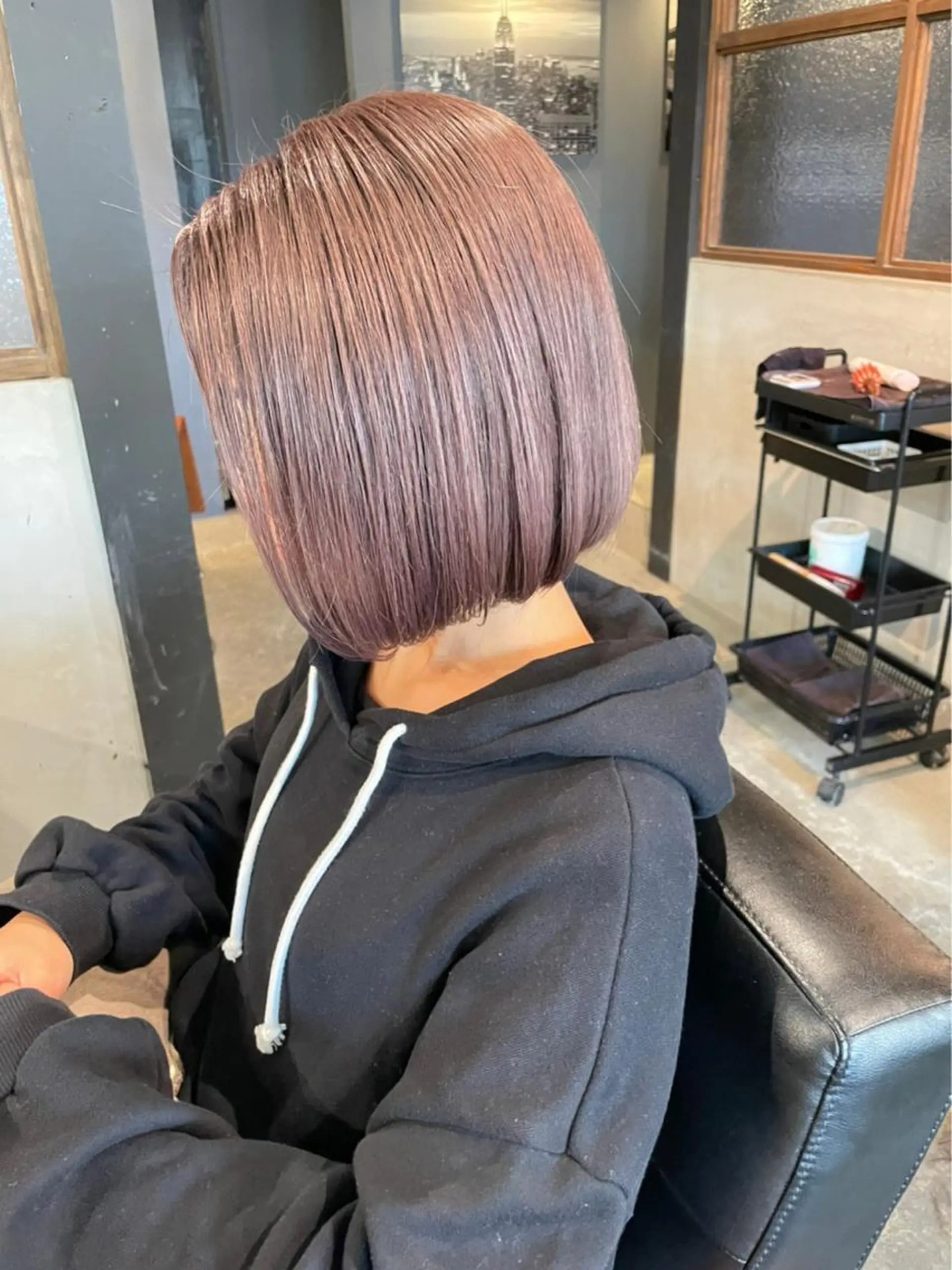 カラー ブラウンカラー ラベンダーカラー 木村 朱里のヘアスタイル