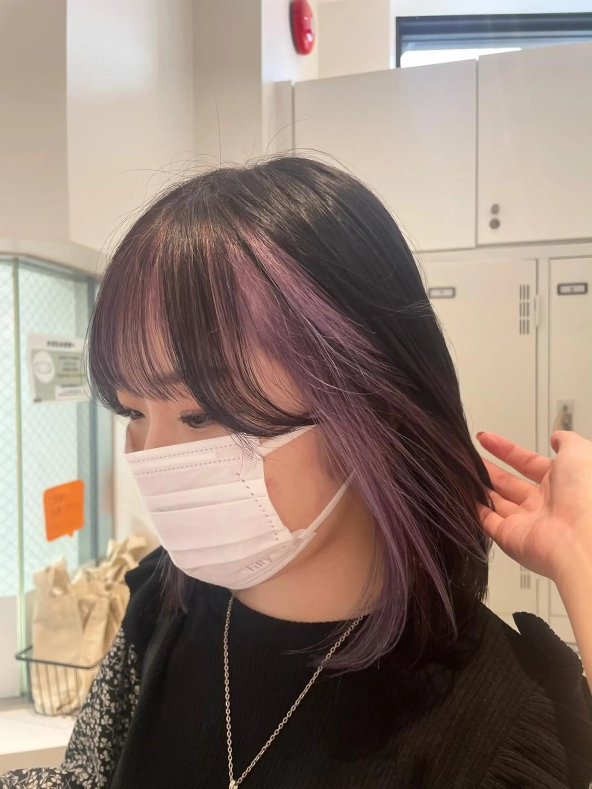 セミロング カラー ラベンダーカラー レイヤーカット 🌺大口涼子🌺のヘアスタイル