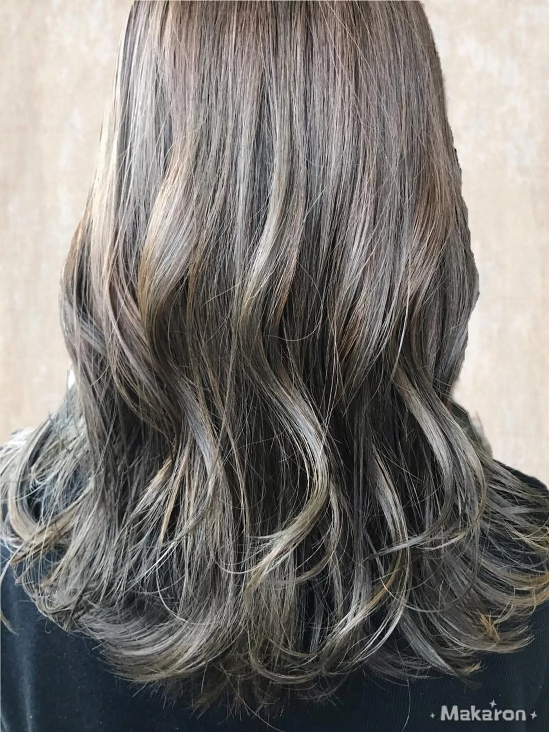 セミロング カラー アッシュ ケアカラー オリーブアッシュ hair works raptureのヘアスタイル