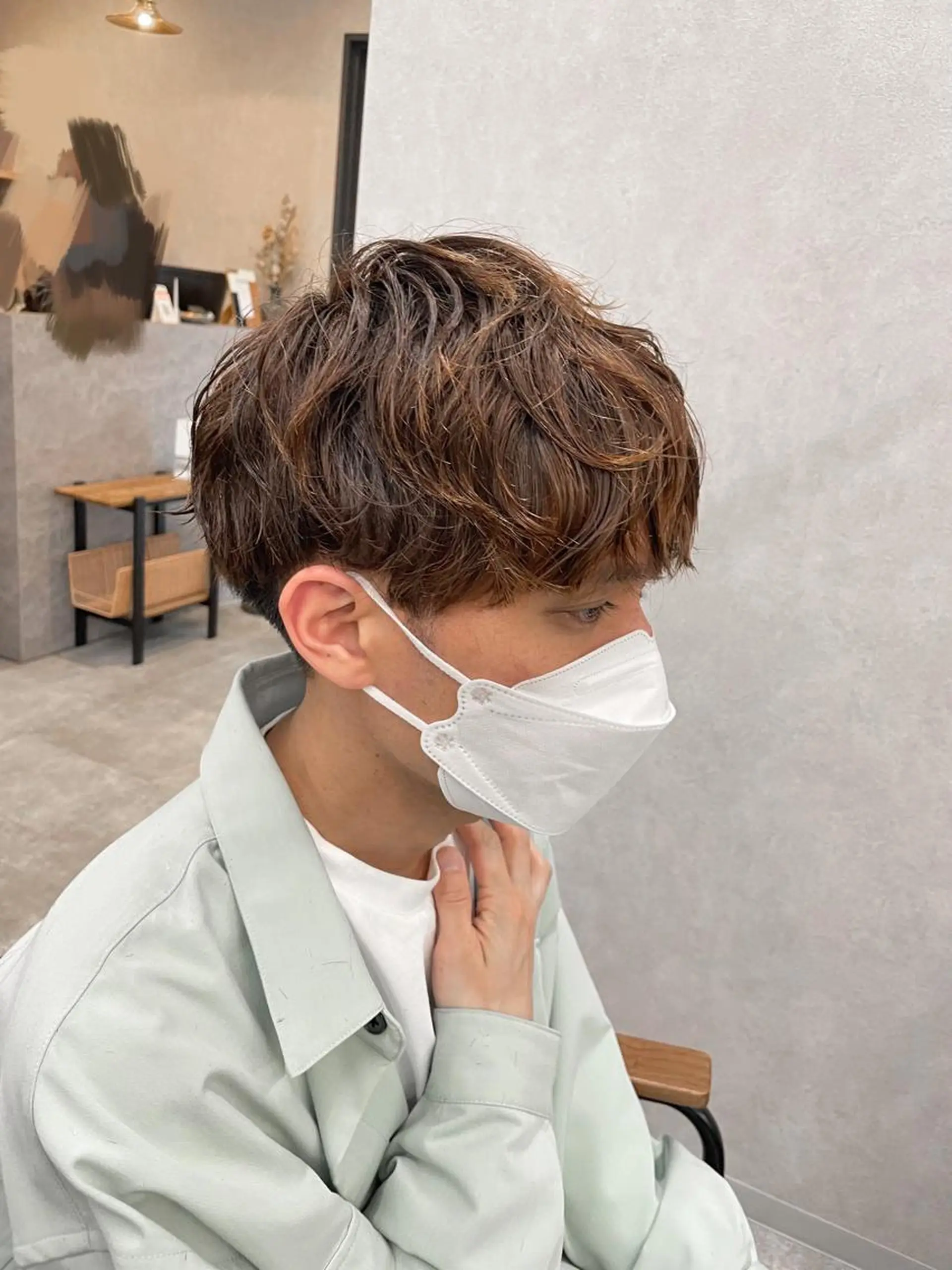 ショート パーマ メンズ いなみね はるきのヘアスタイル