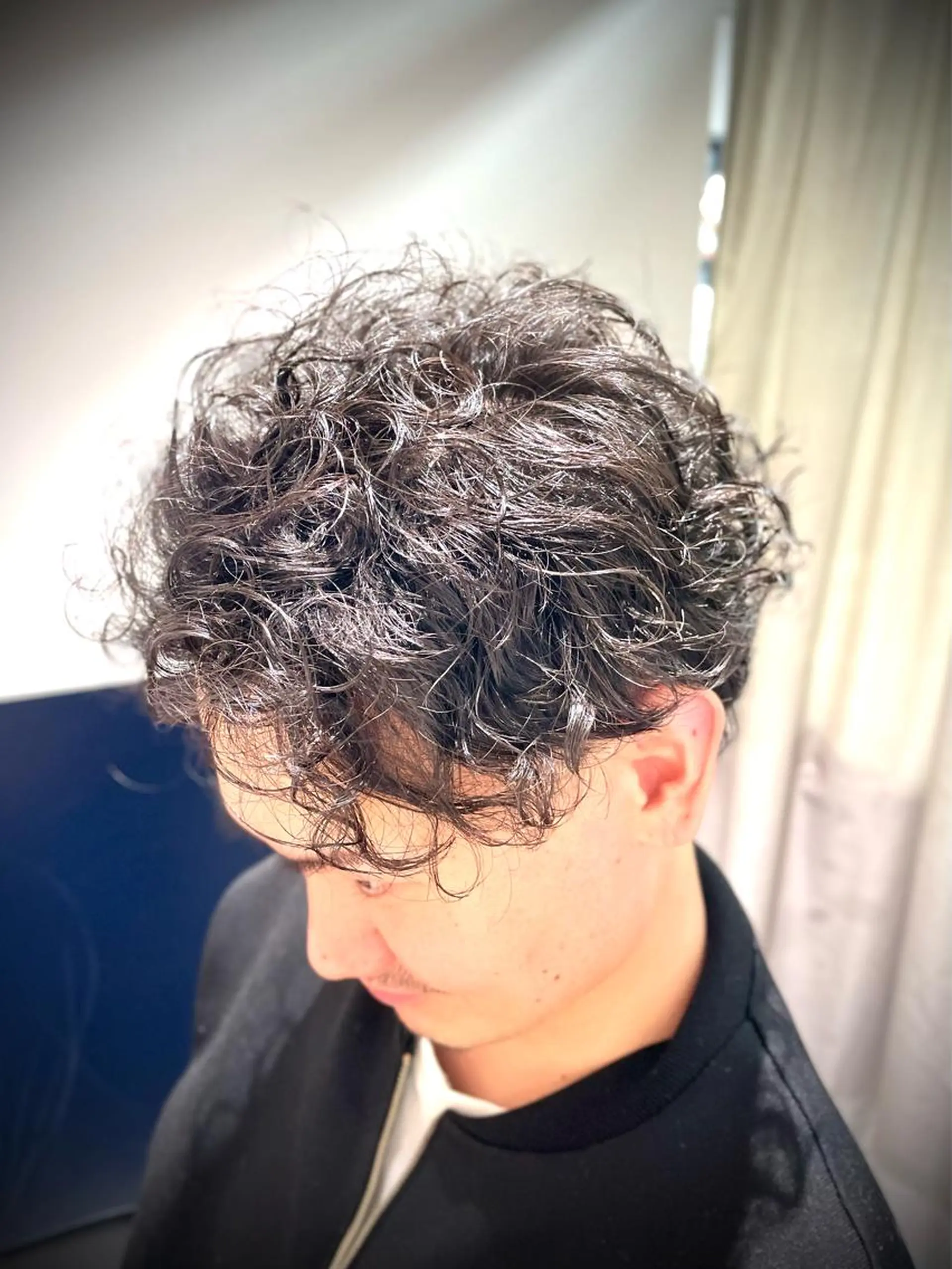 ミディアム パーマ メンズ ミディアムパーマ メンズパーマ 銀座メンズカット/ 銀座メンズパーマ/のヘアスタイル