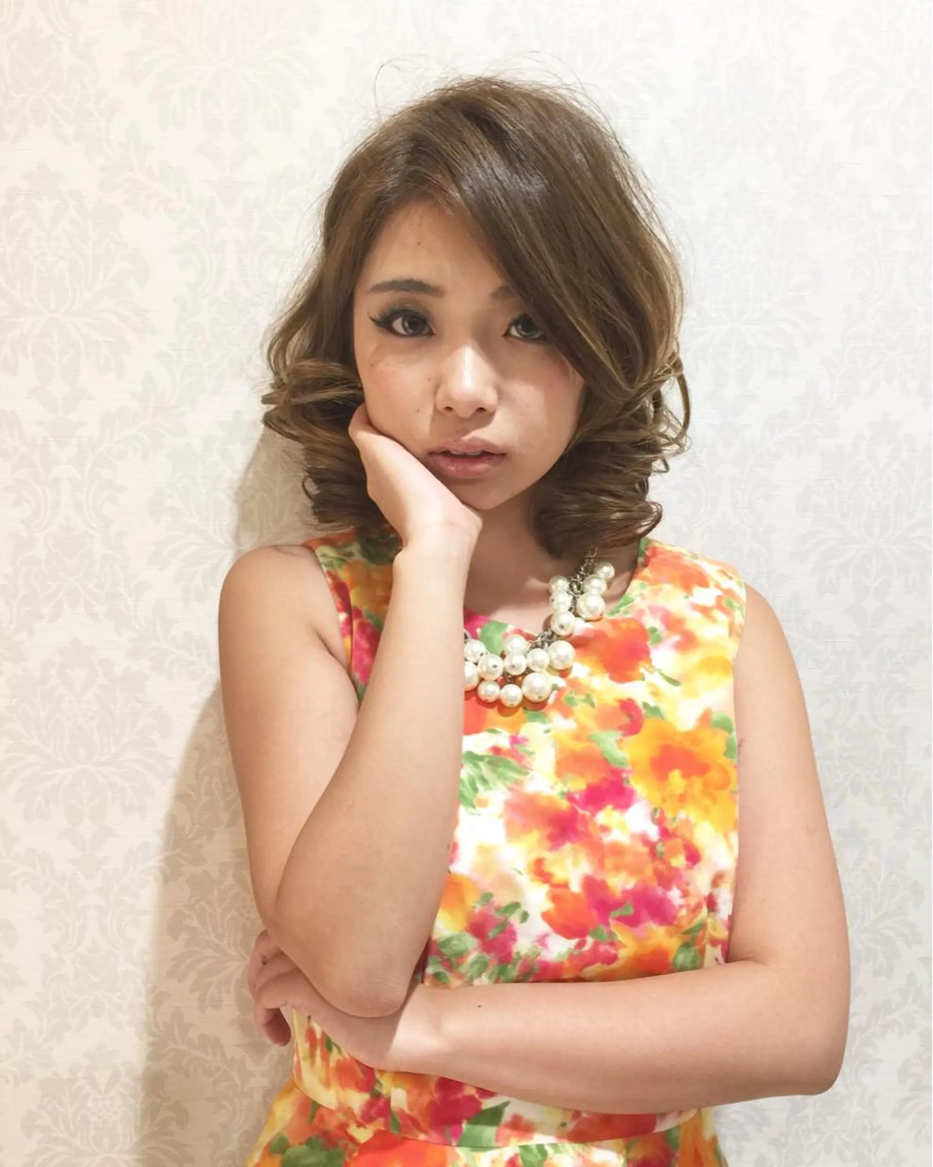 ミディアム カラー ハットリ ユウイチのヘアスタイル