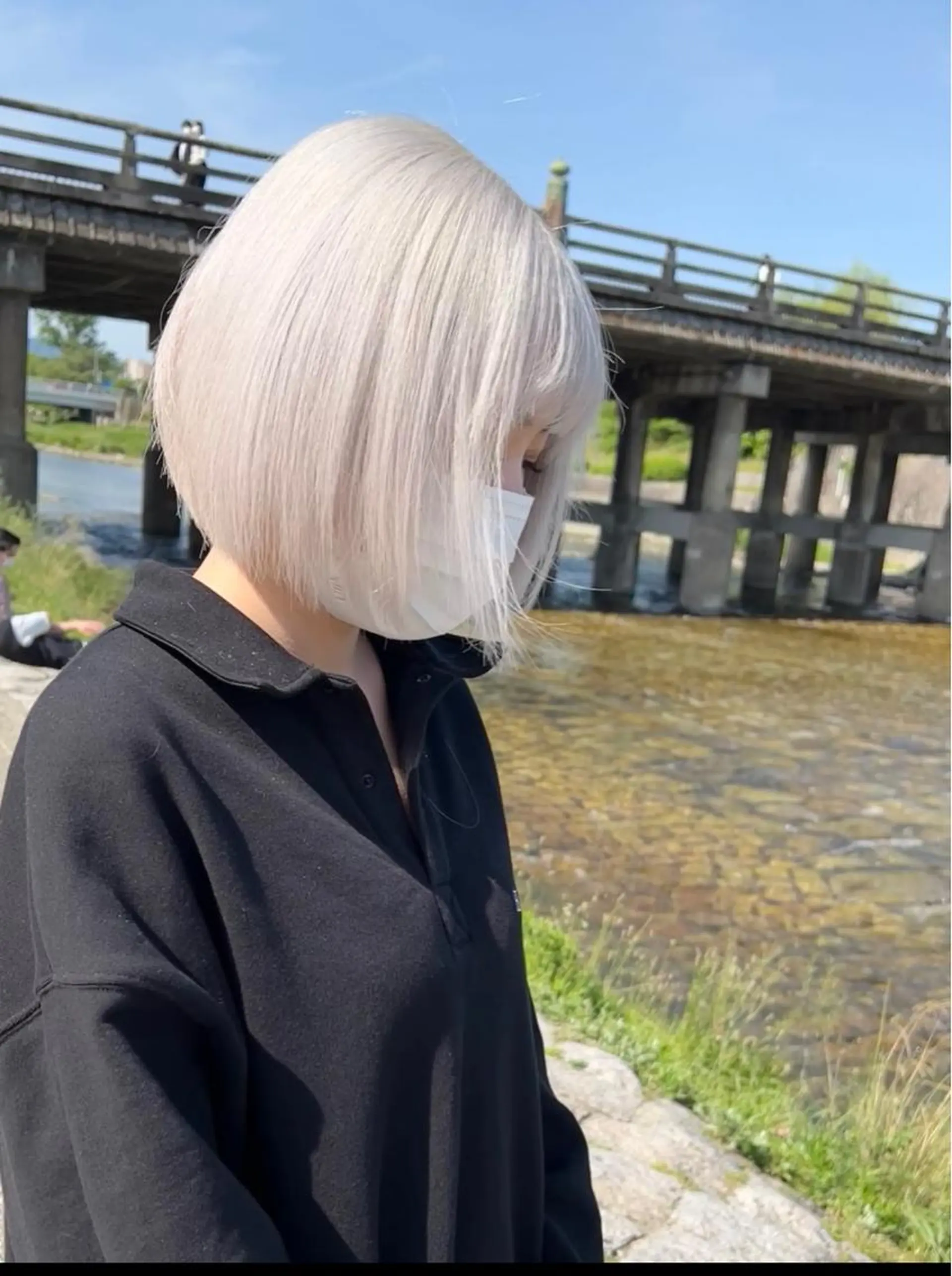 ショート カラー バレイヤージュ ブリーチ ケアブリーチ デザインカラー ダブルカラー Via officialのヘアスタイル