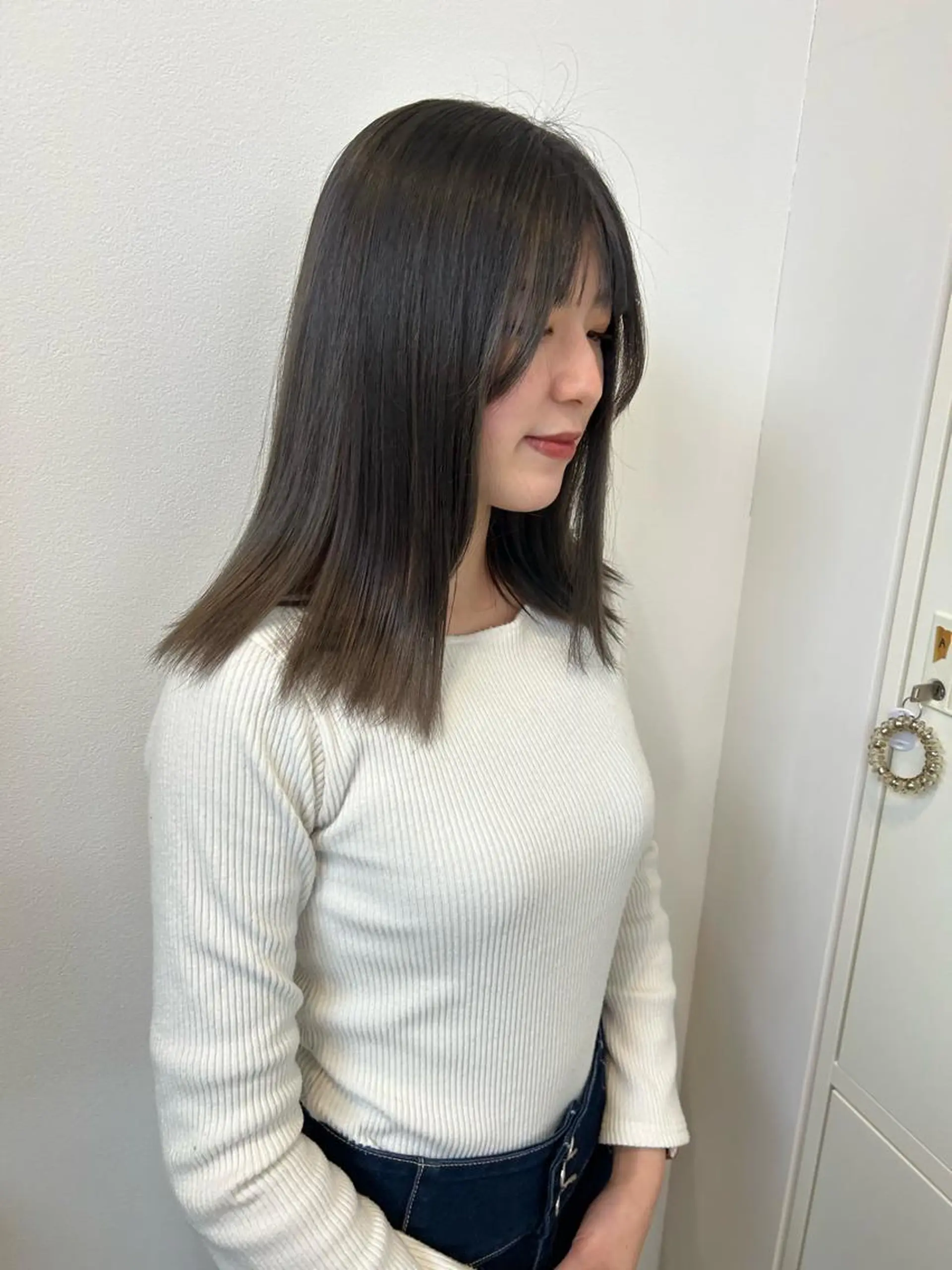 セミロング 築地 なずなのヘアスタイル