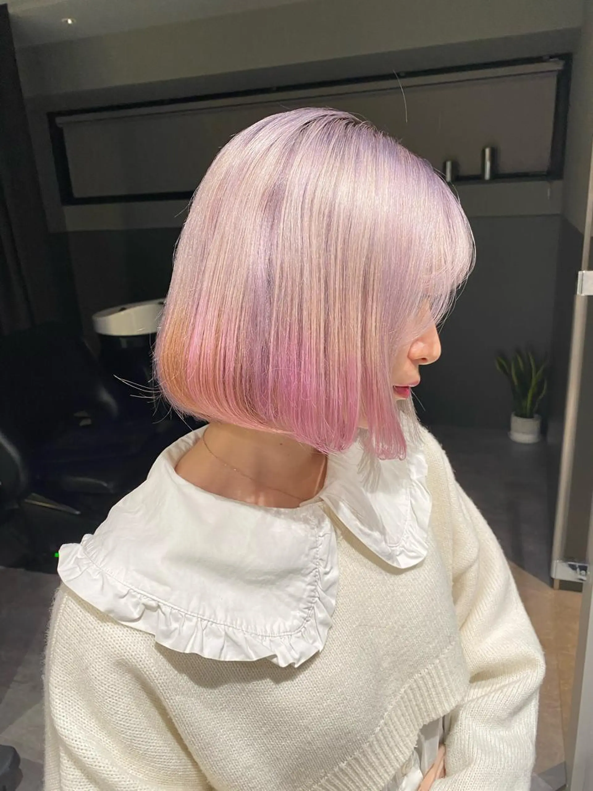 ミディアム カラー ブリーチなしカラー RURI🩵のヘアスタイル