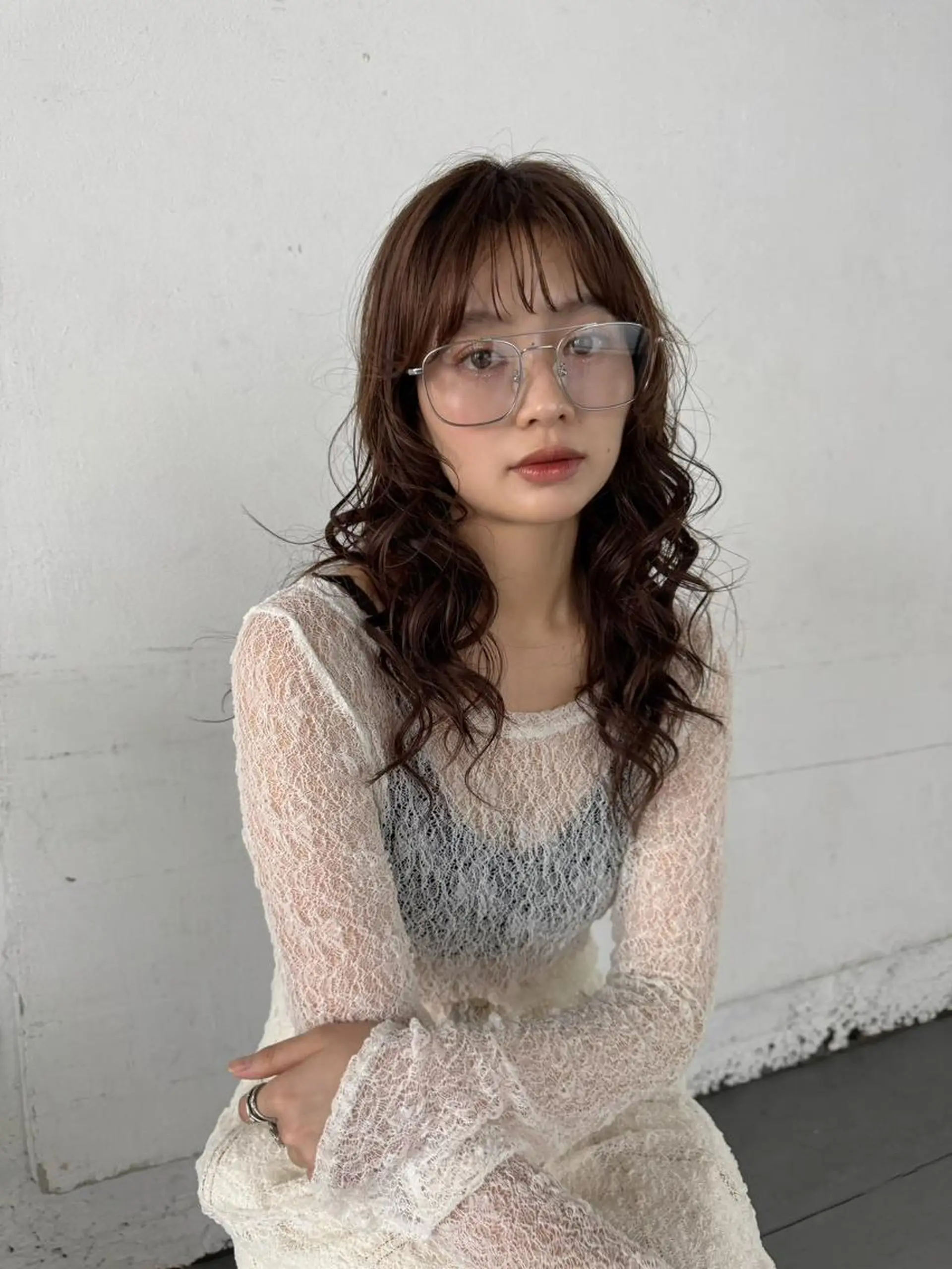 ロング パーマ カット パーマ レイヤー/パーマ 透明感カラー倉持弘人のヘアスタイル