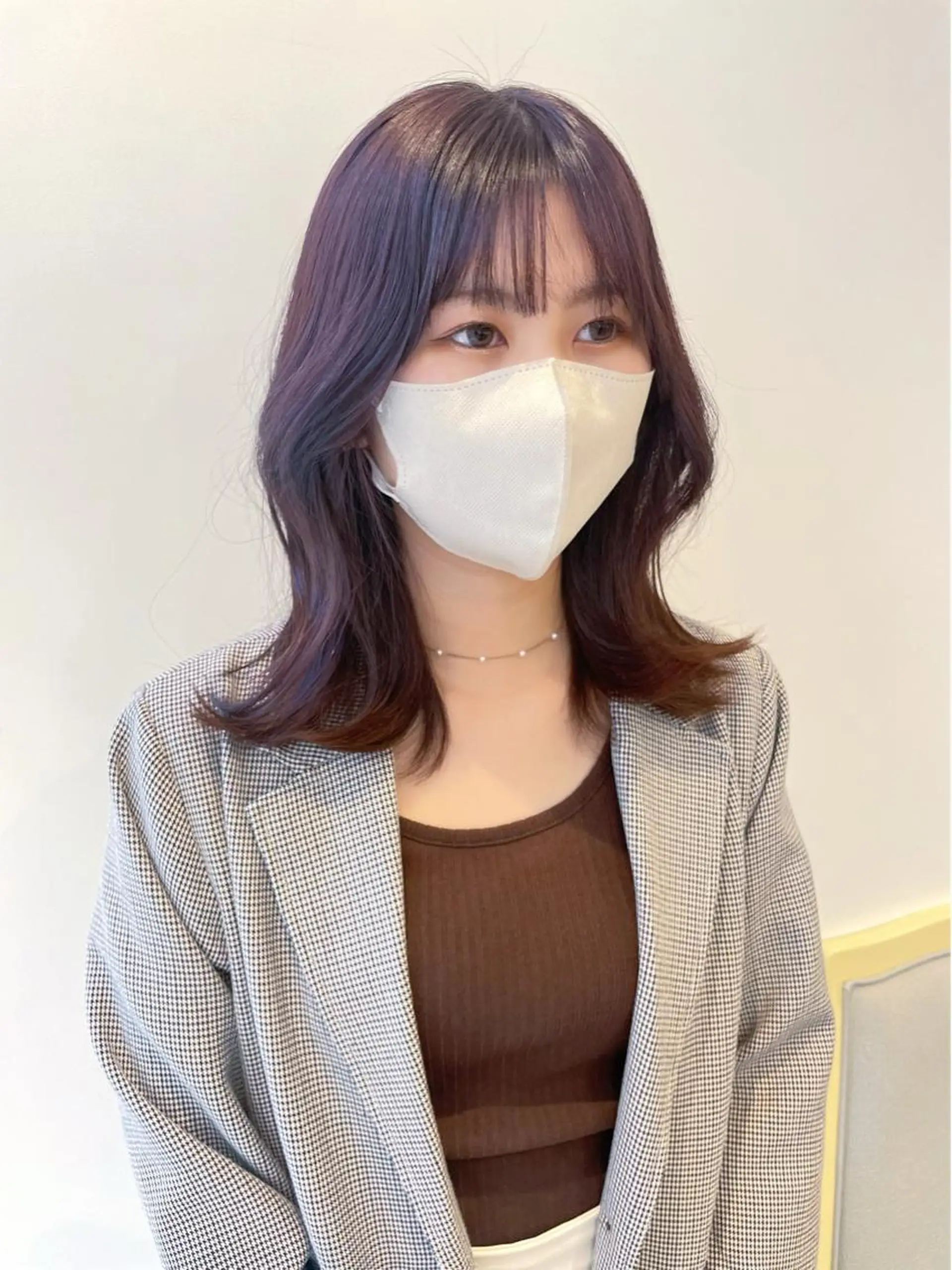 ミディアム カラー 韓国レイヤーカット/ ダブルカラーのヘアスタイル