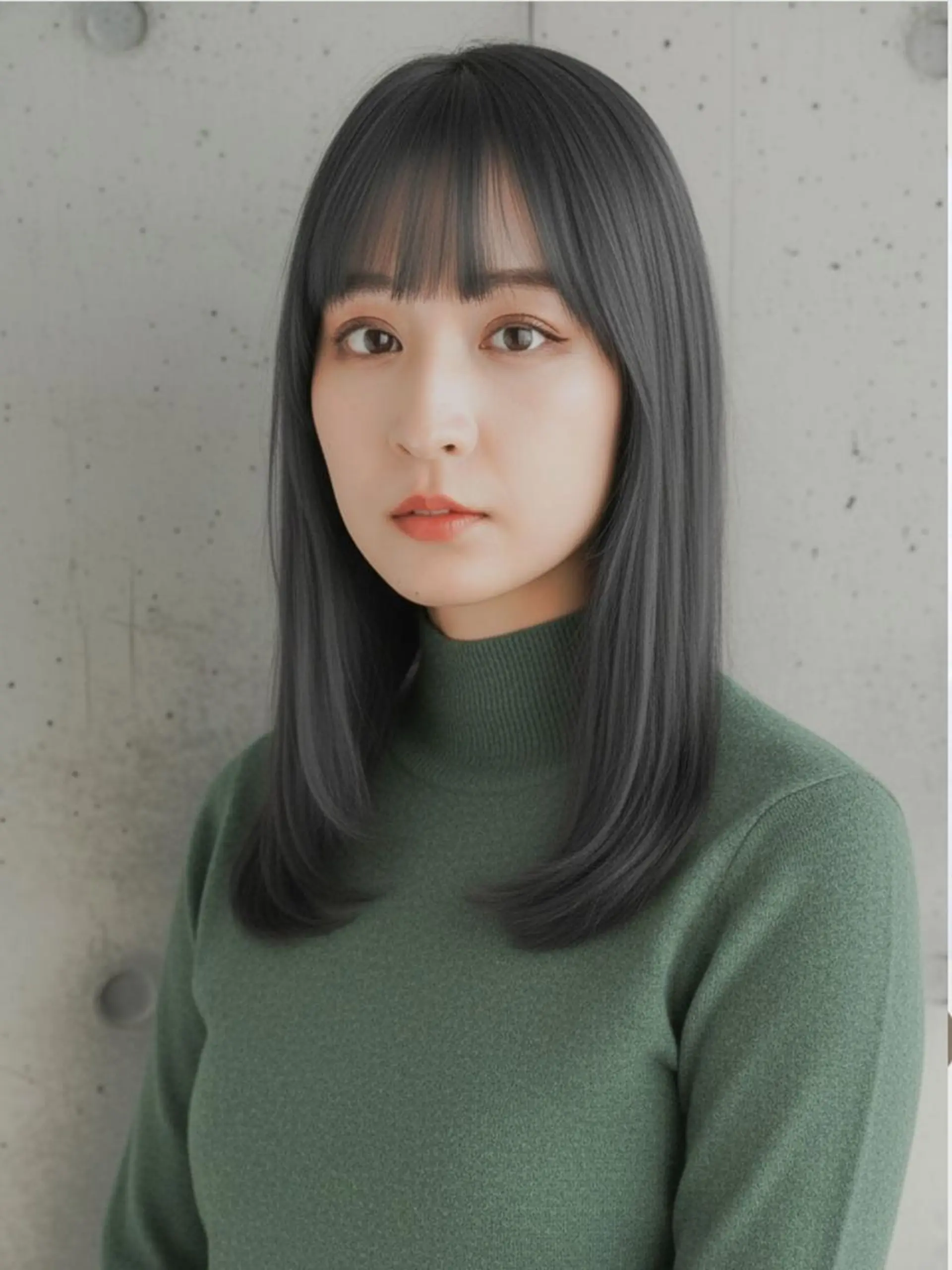 セミロング カラー 透明感カラー ダークグレー カット ヘアカラー トップスタイリスト 桂　嵩太のヘアスタイル