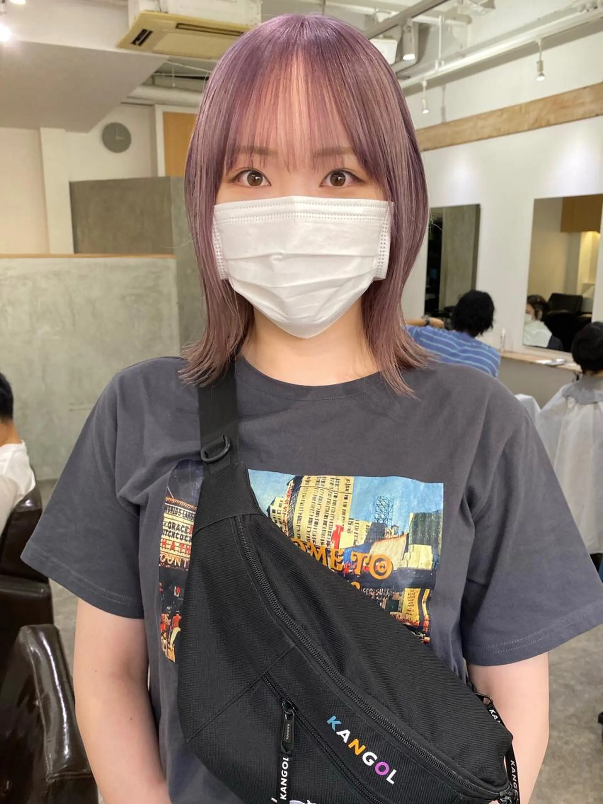 ミディアム カラー ハイトーンカラー ラベンダーカラー ヘアカラー 森貴裕/ベージュ/ パーマ/オリーブのヘアスタイル